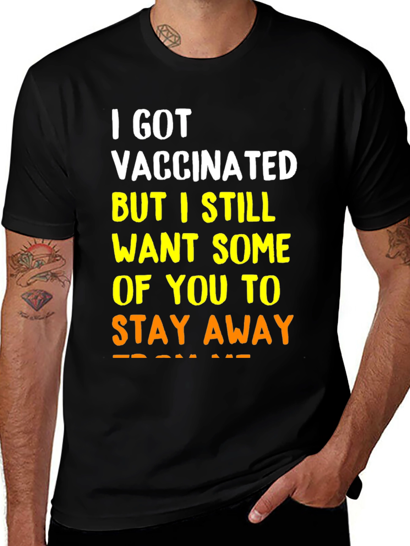 Vaccinated Stay Away T-Shirt Funny Slogan Tee