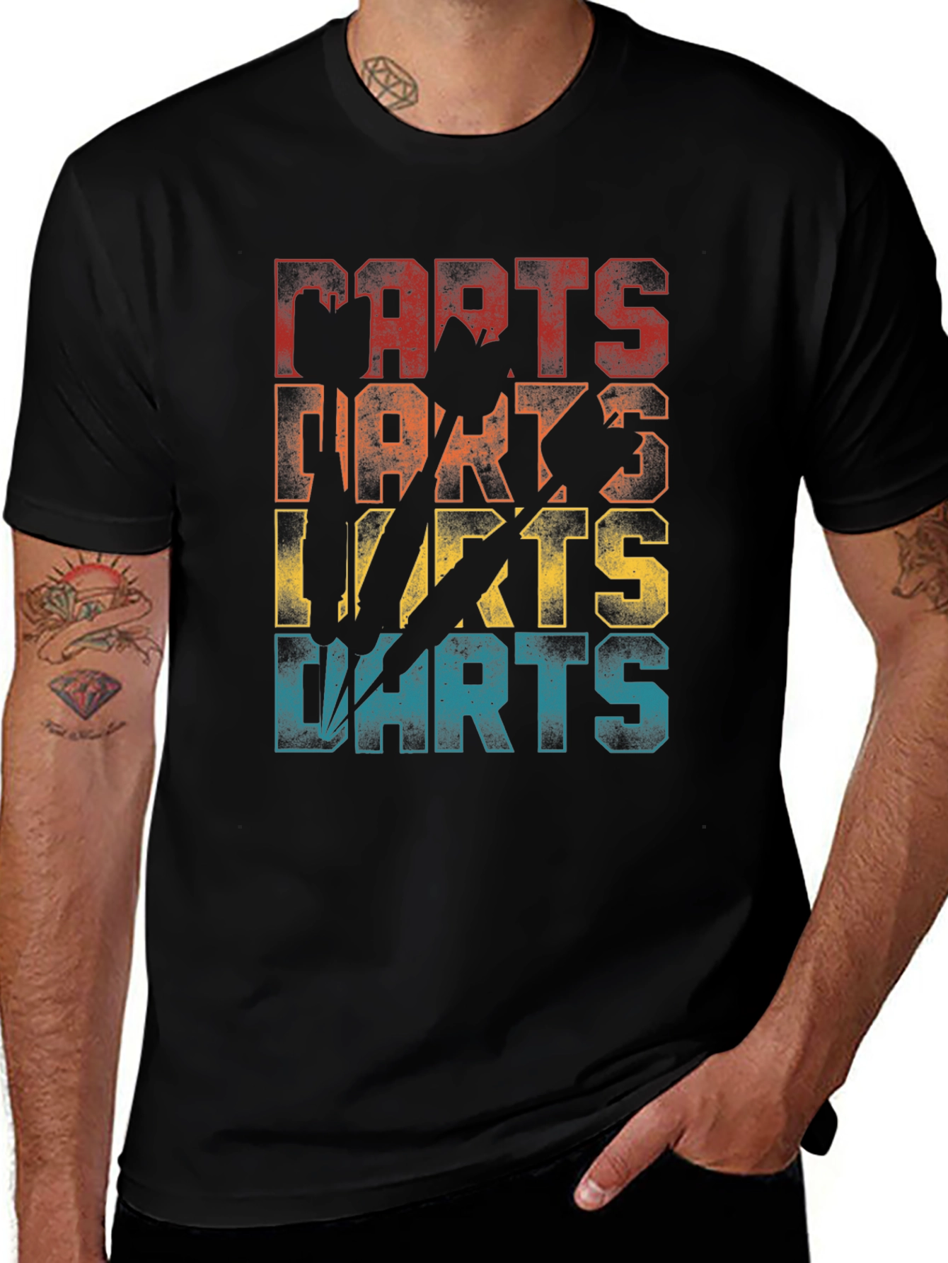 Variant 15 of Retro Darts T-Shirt | Claw Mark Dart Design