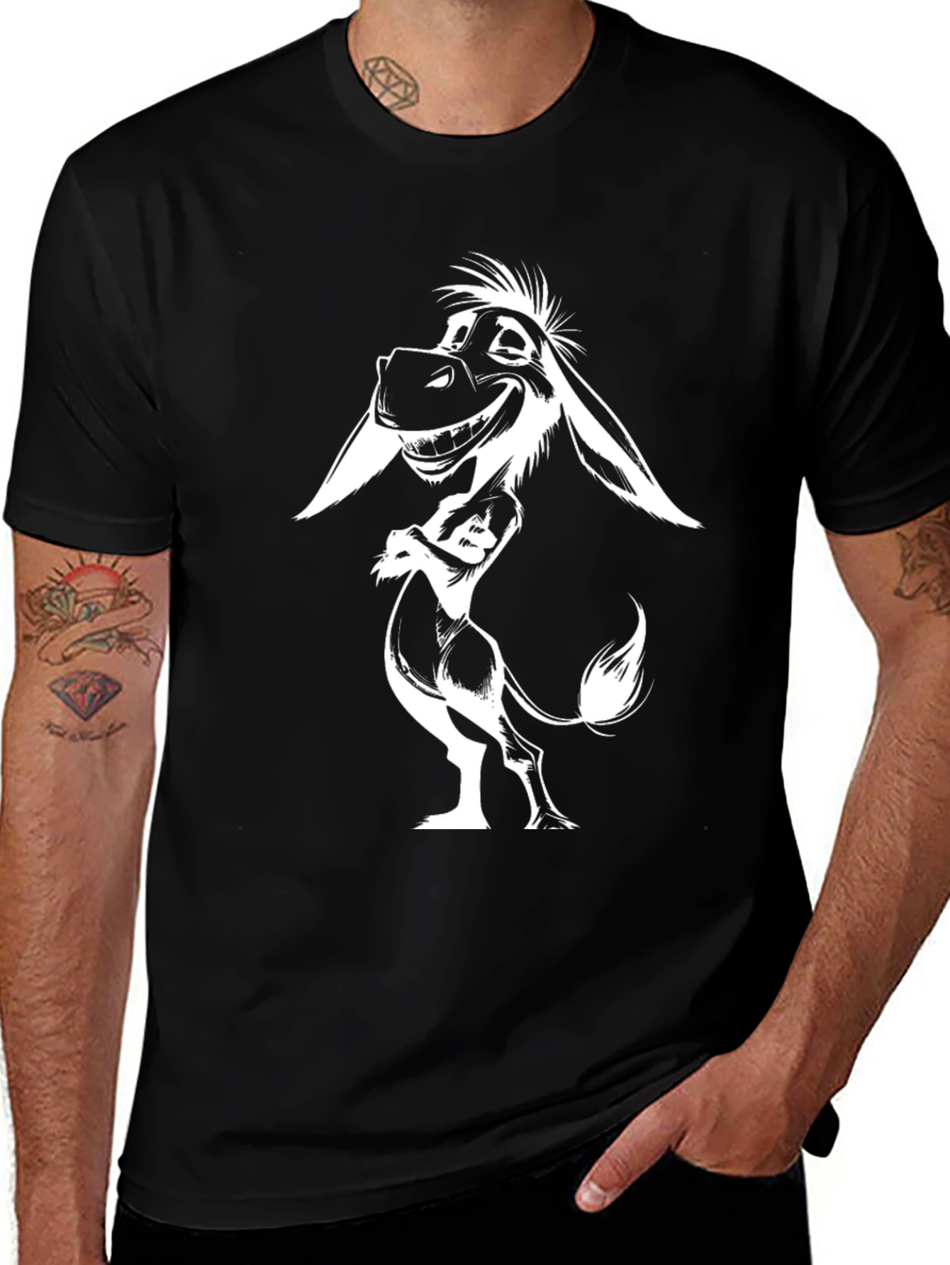Variant 19 of Donkey Graphic Tee - Black Cotton T-Shirt