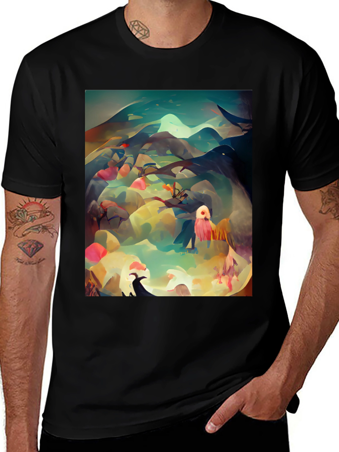 Variant 3 of Abstract Art Black Tee