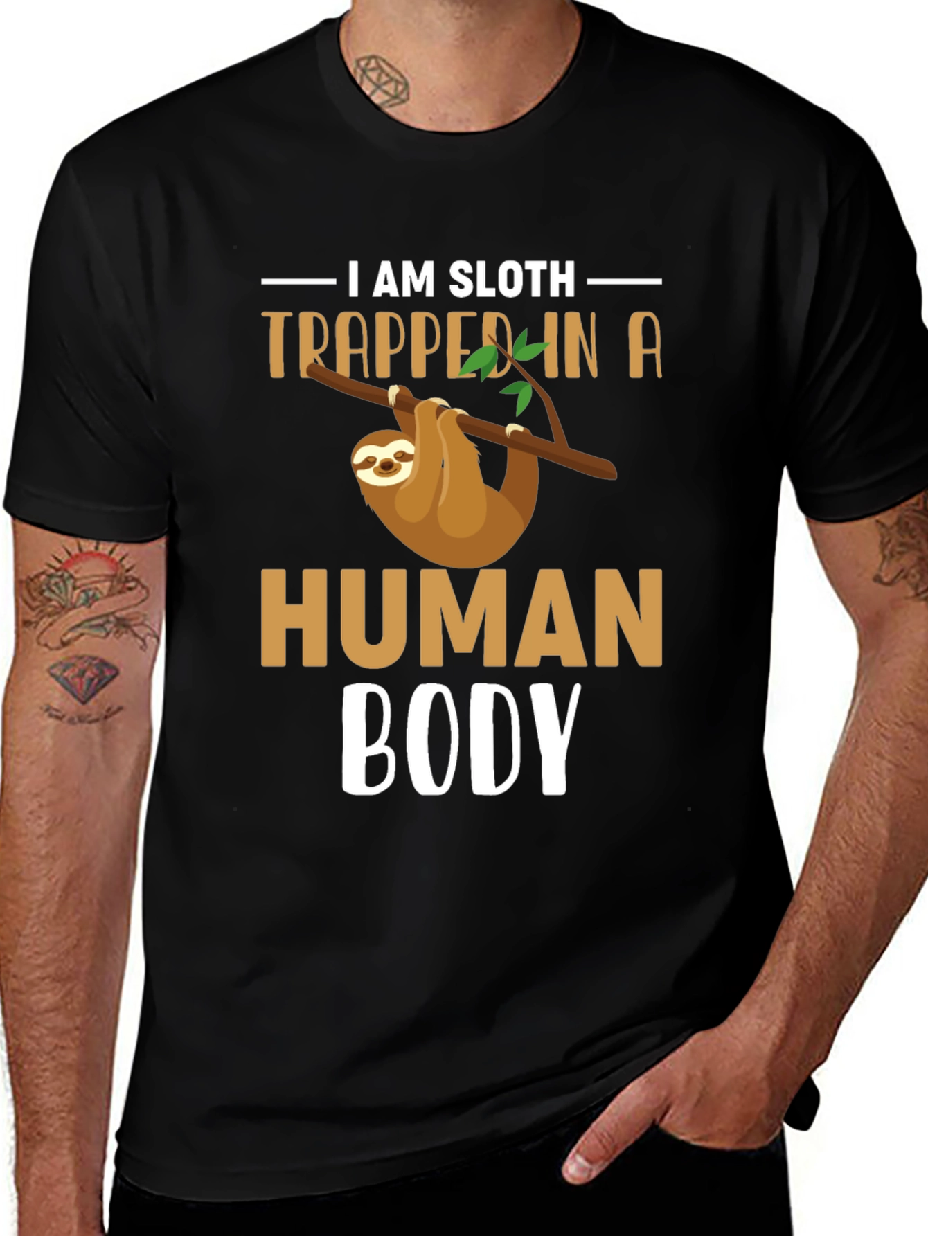 Variant 25 of Sloth Trapped In Human Body Funny T-Shirt