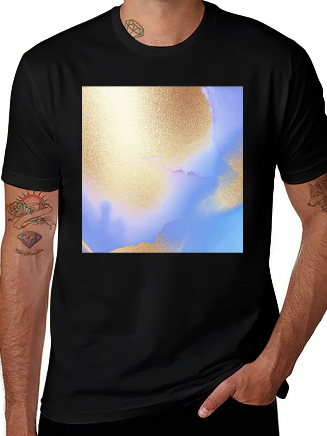 Variant 10 of Abstract Art Print Black T-Shirt