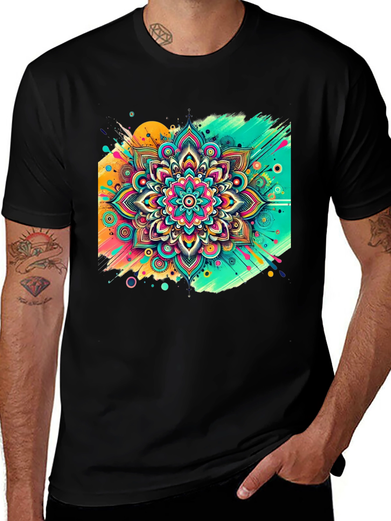 Variant 6 of Vibrant Mandala Graphic Tee