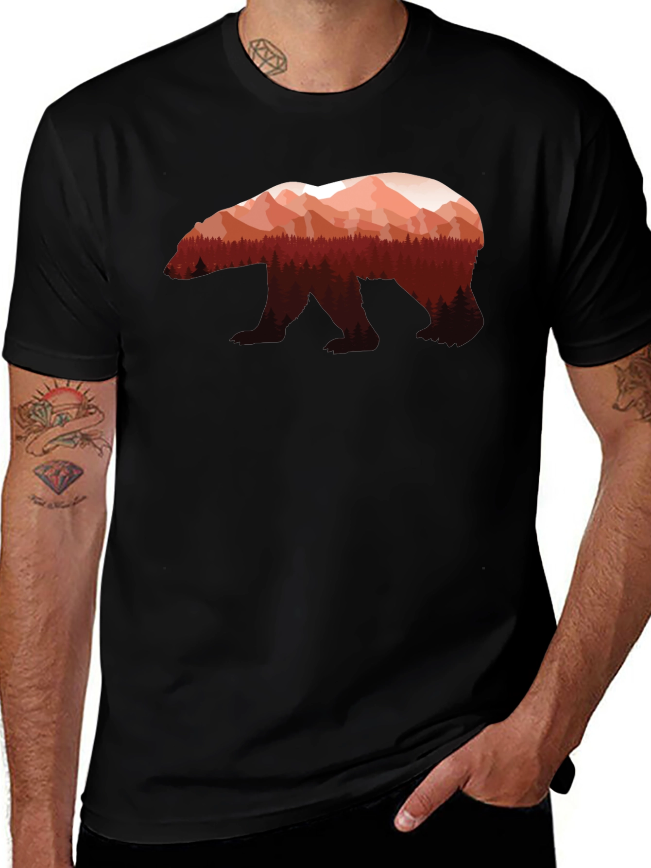 Variant 8 of Bear Mountain Silhouette Black T-Shirt