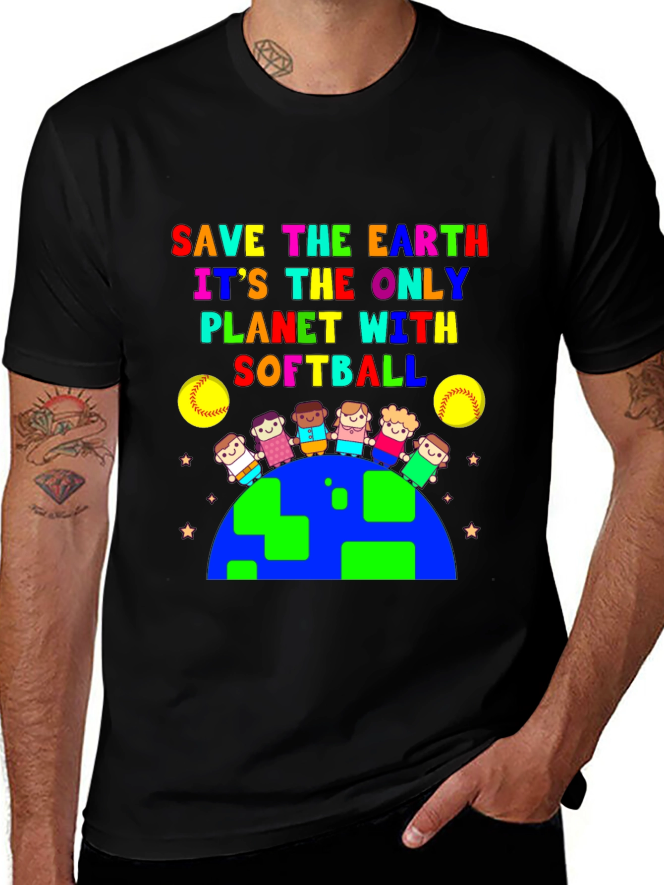 Variant 18 of Save the Earth Softball T-Shirt