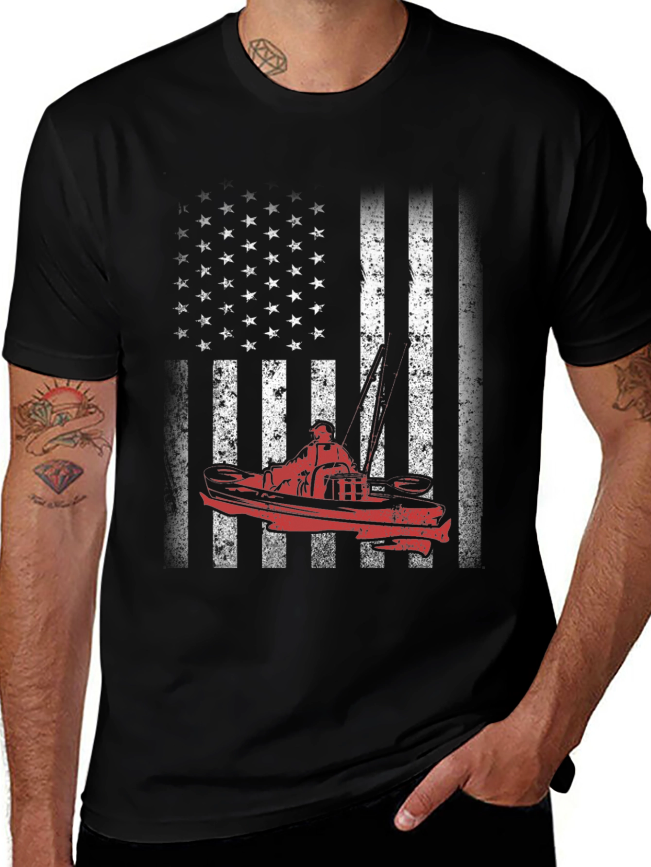 Variant 5 of American Angler Tee - Patriotic Fishing Shirt