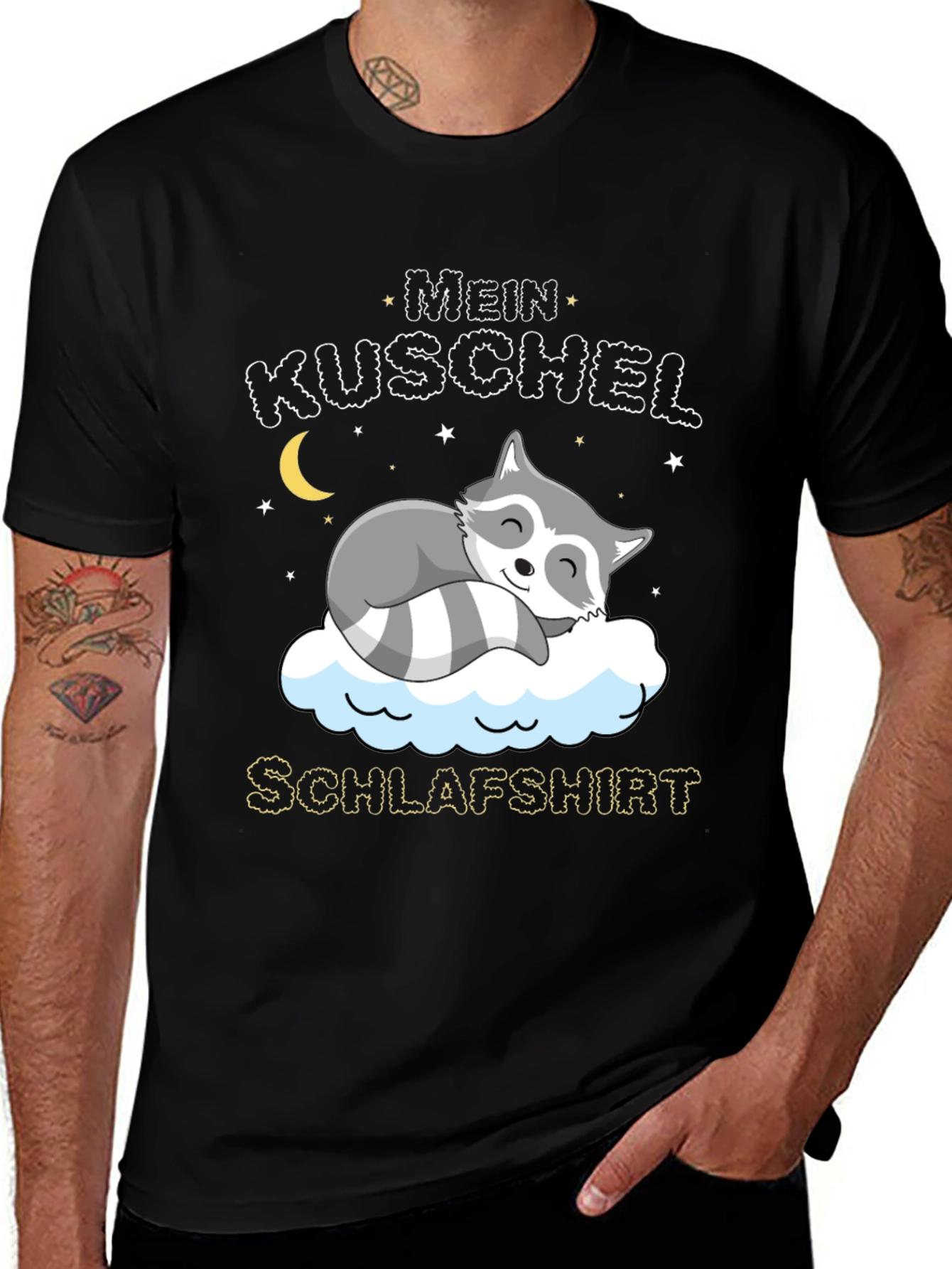 Variant 16 of Cute Raccoon 'Mein Kuschel Schlafshirt' Graphic Tee
