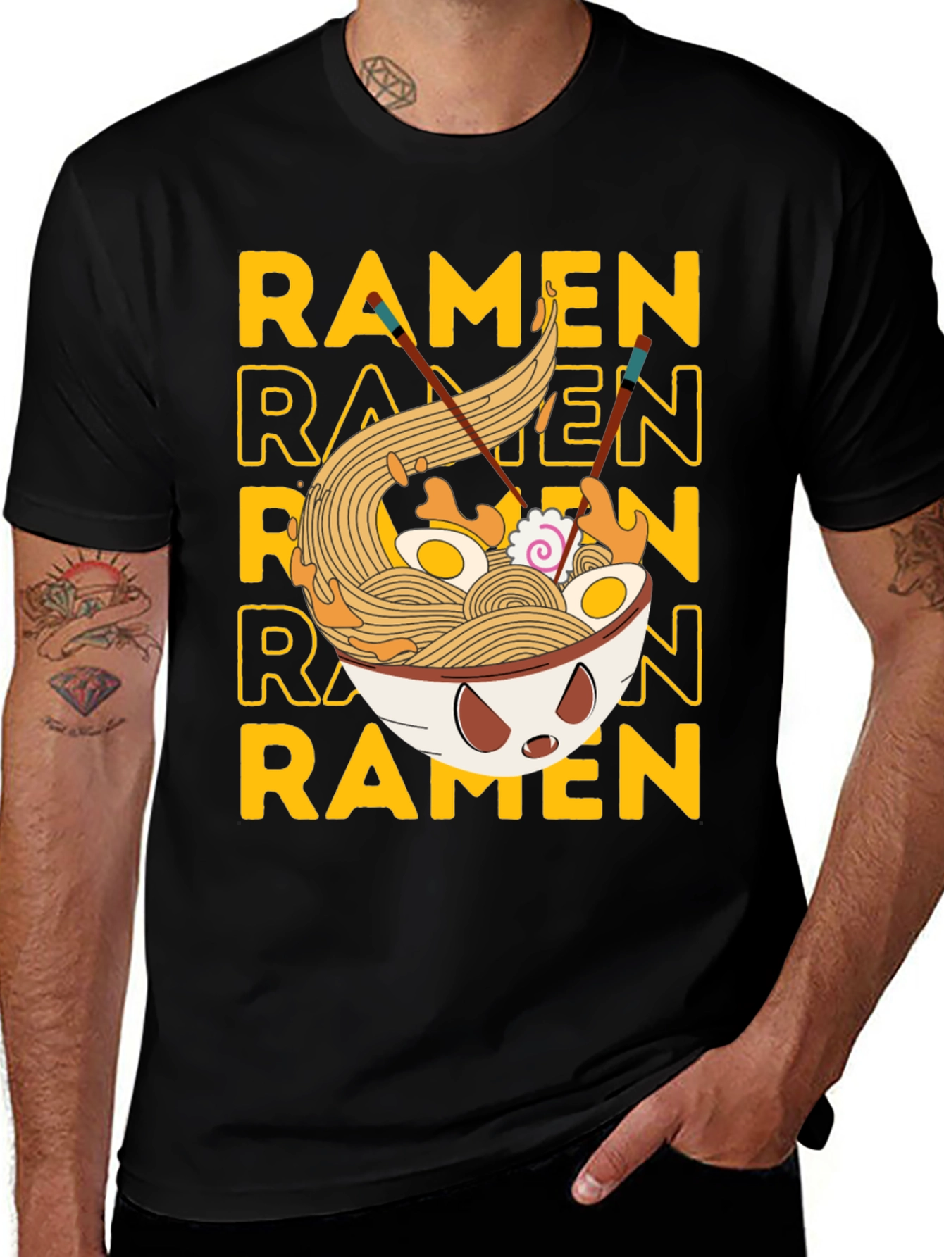 Variant 27 of Ramen Bowl Graphic Tee - Fun Foodie Shirt