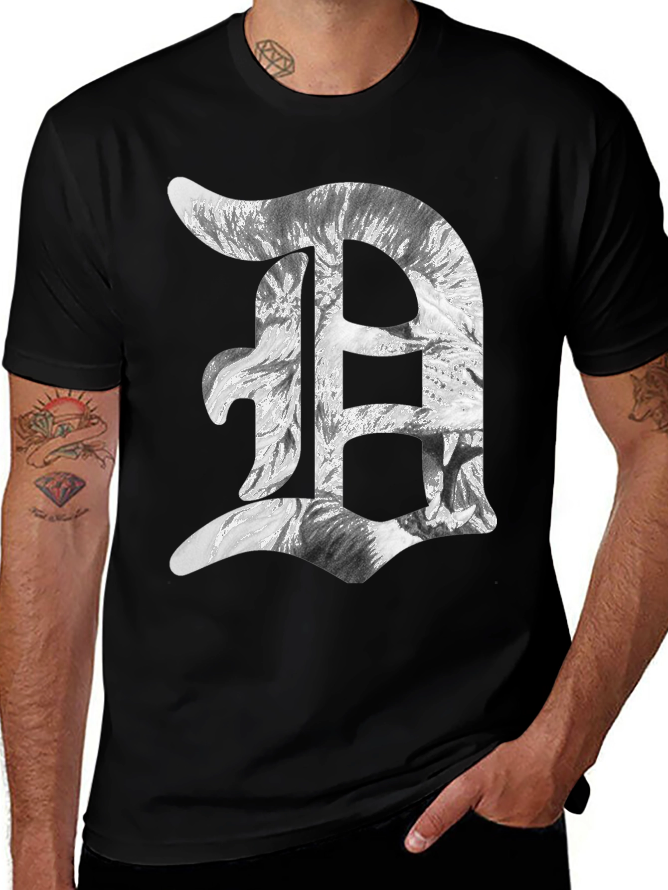 Detroit Tigers Inspired Graphic Tee - Black