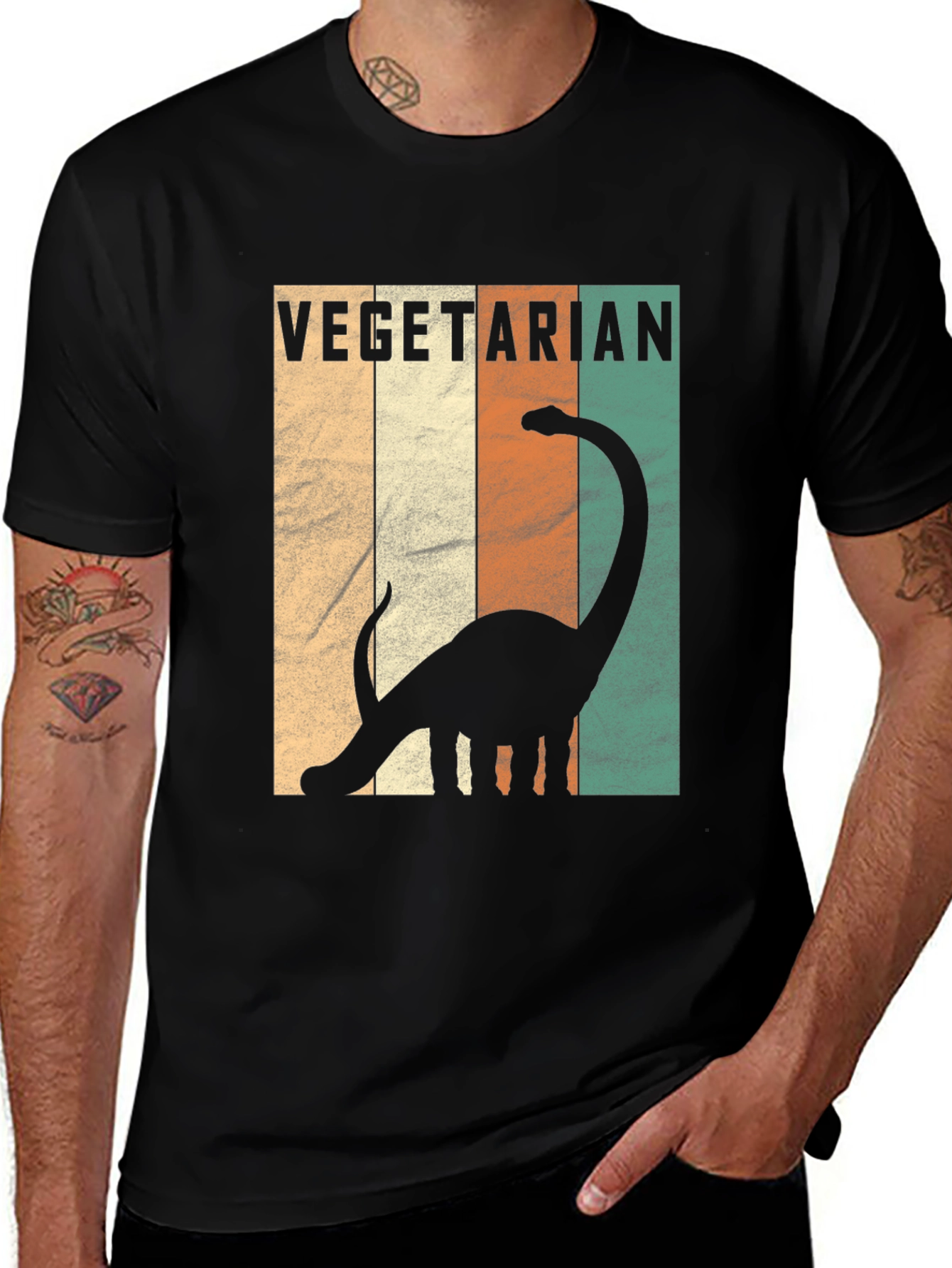 Variant 10 of Vegetarian Dinosaur T-Shirt: Retro Style
