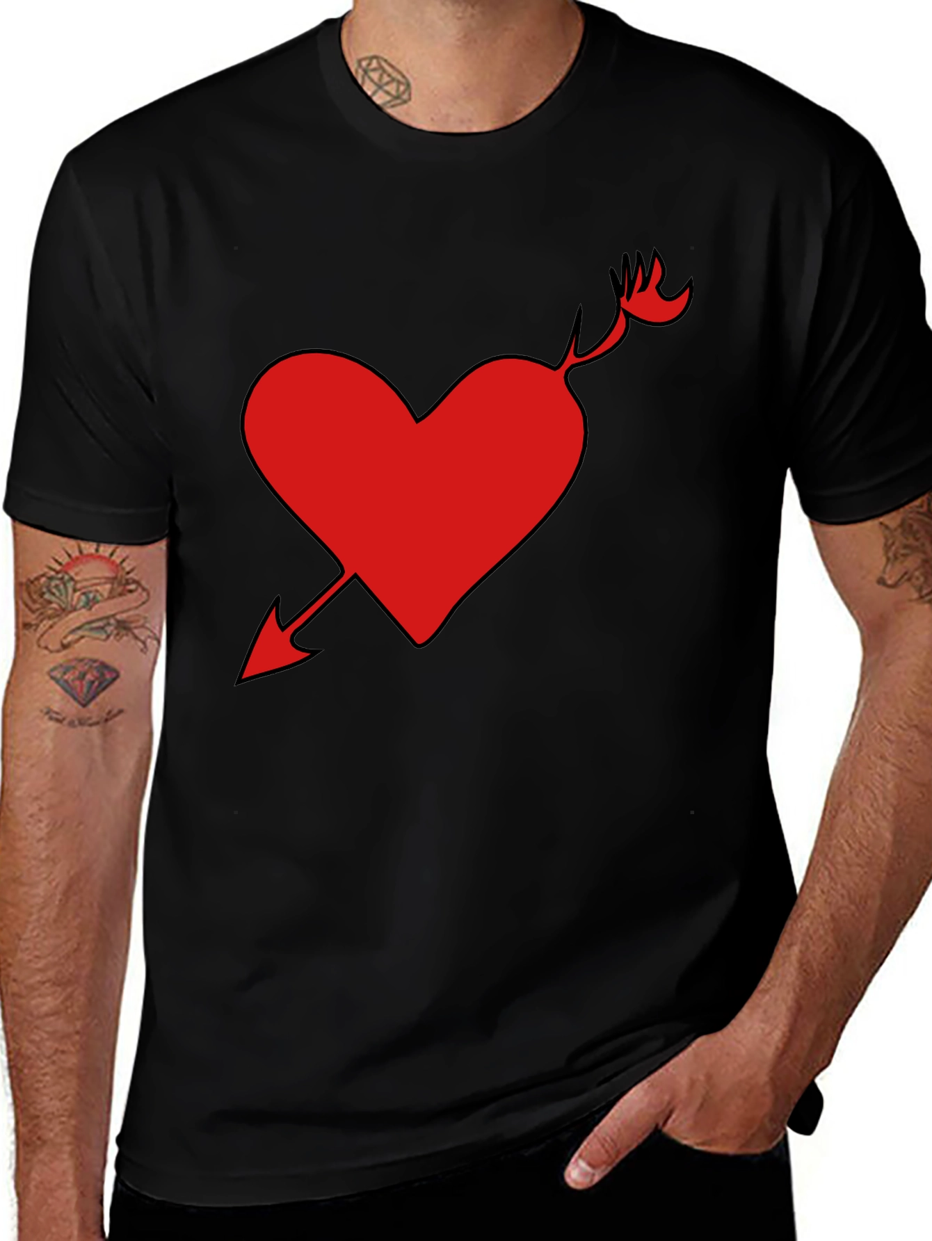 Variant 28 of Heart Arrow Graphic Tee - Black