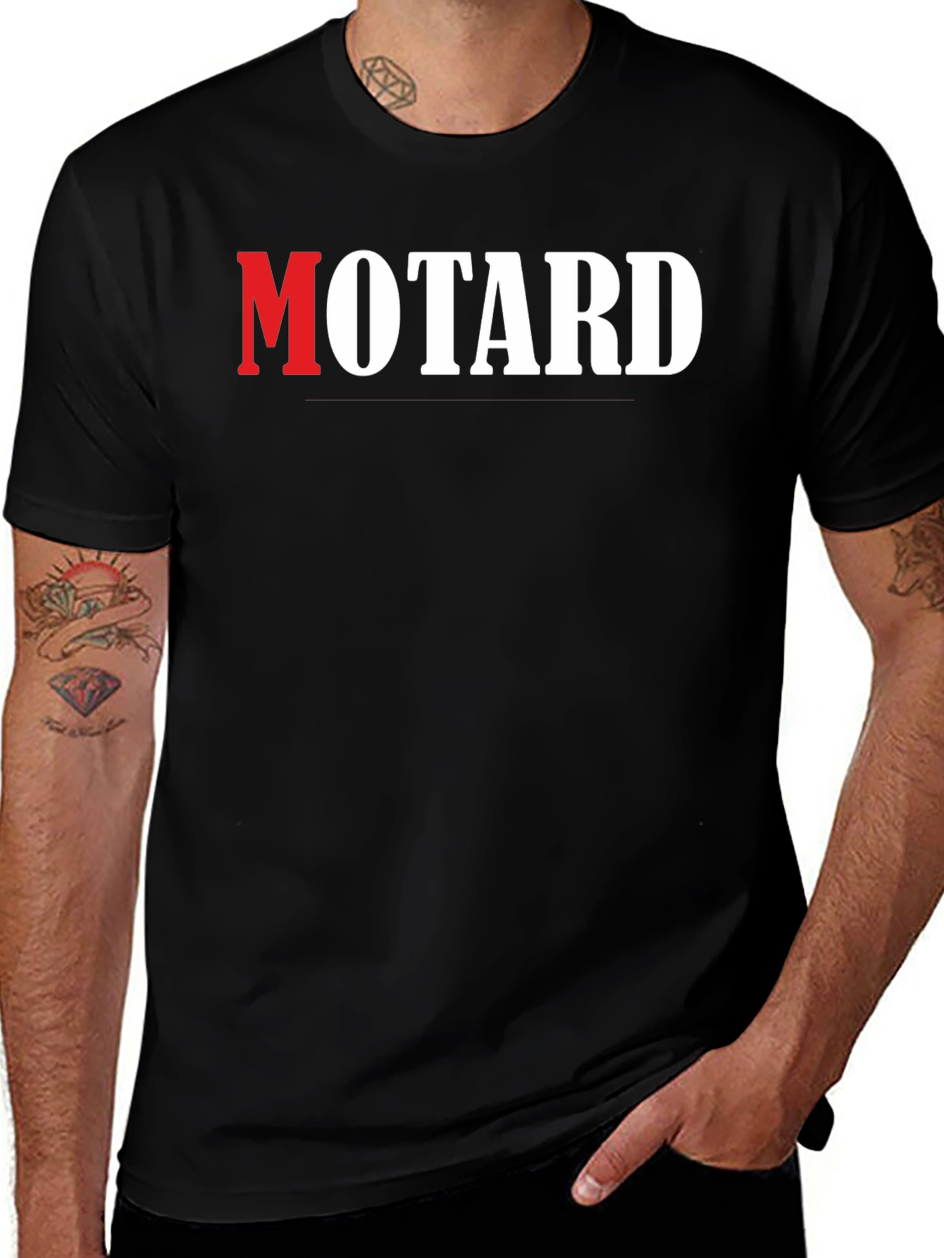 Variant 25 of Motard Graphic Tee - Black Crew Neck T-Shirt
