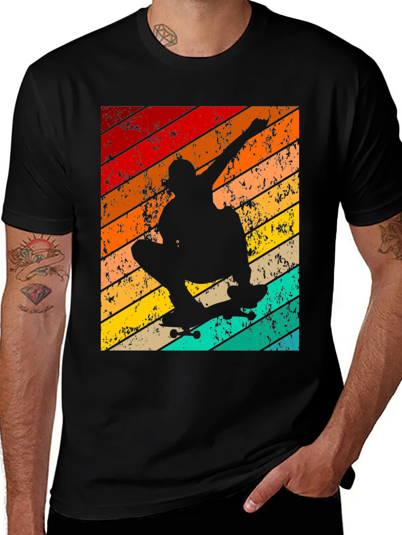 Variant 8 of Retro Skateboarder Graphic Tee - Cool Vintage Design