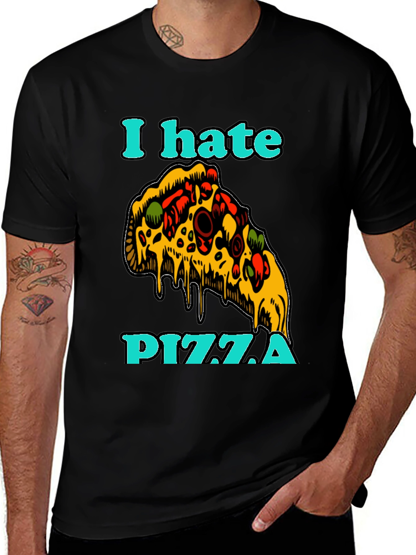 Variant 12 of I Hate Pizza Graphic Tee - Funny Food Lover Shirt