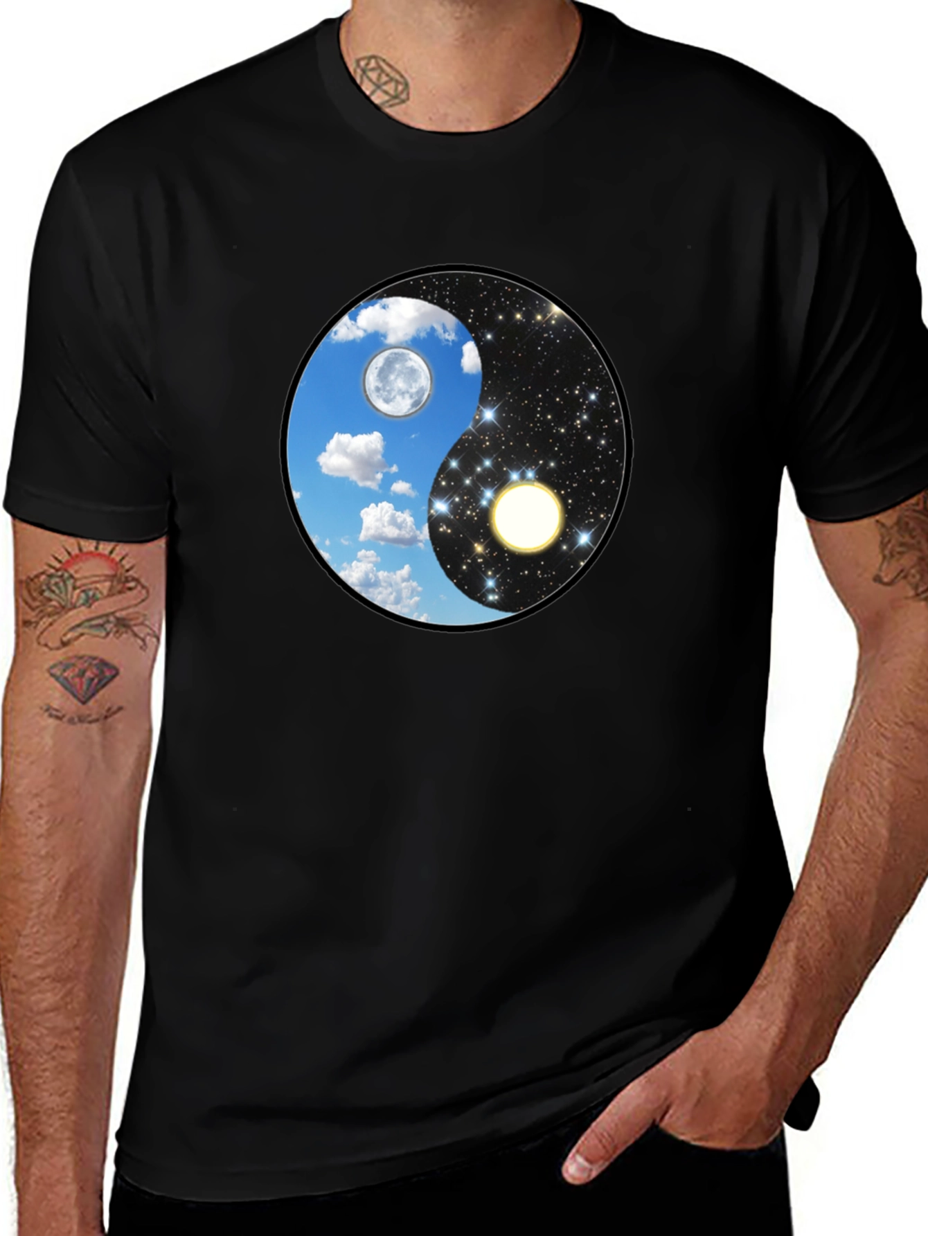 Yin Yang Day & Night Graphic T-Shirt