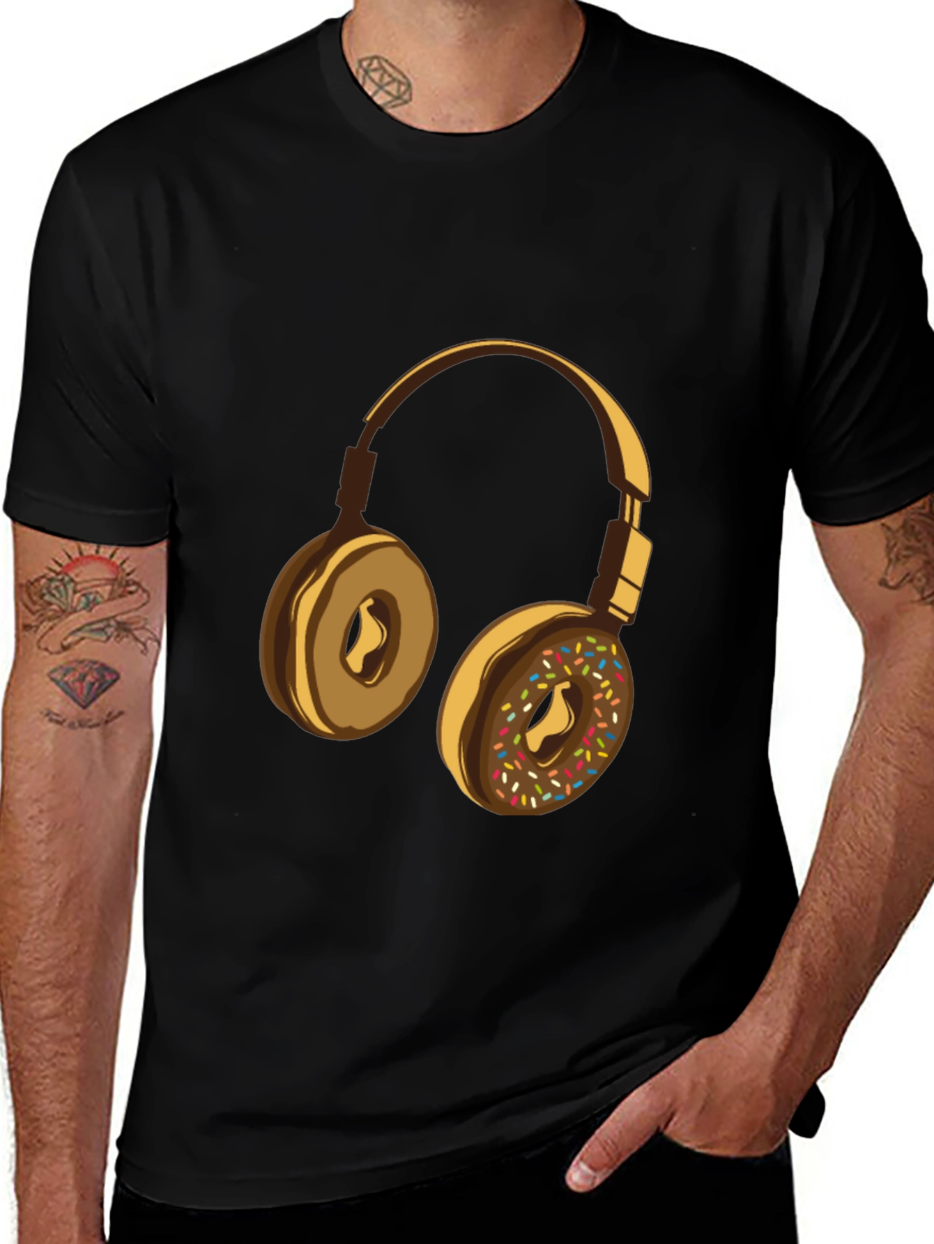 Variant 19 of Donut Headphones Graphic Tee - Music Lover's Shirt