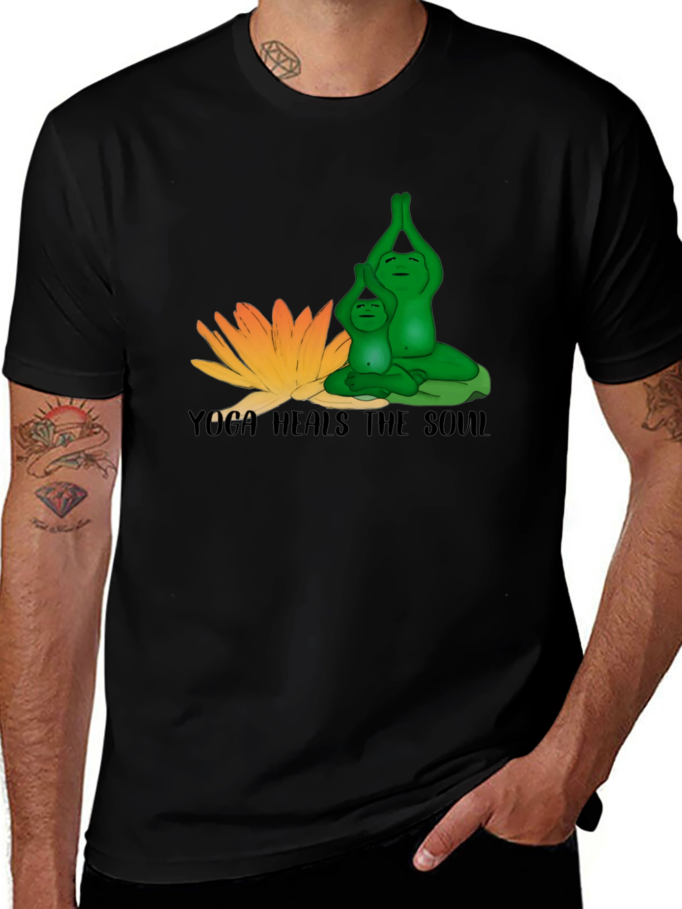 Variant 9 of Yoga Frogs T-Shirt - Meditative Design