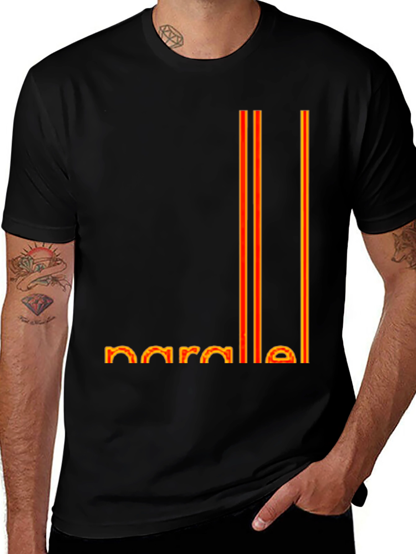 Variant 25 of Parallel Lines Graphic Tee - Stylish Casual Wear
