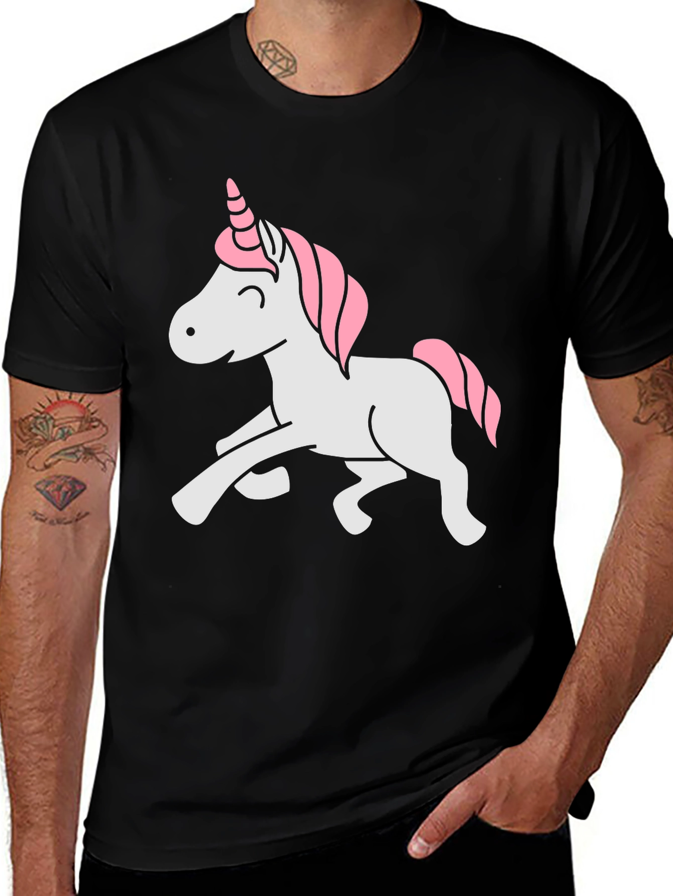 Unicorn Graphic Tee - Whimsical Black T-Shirt