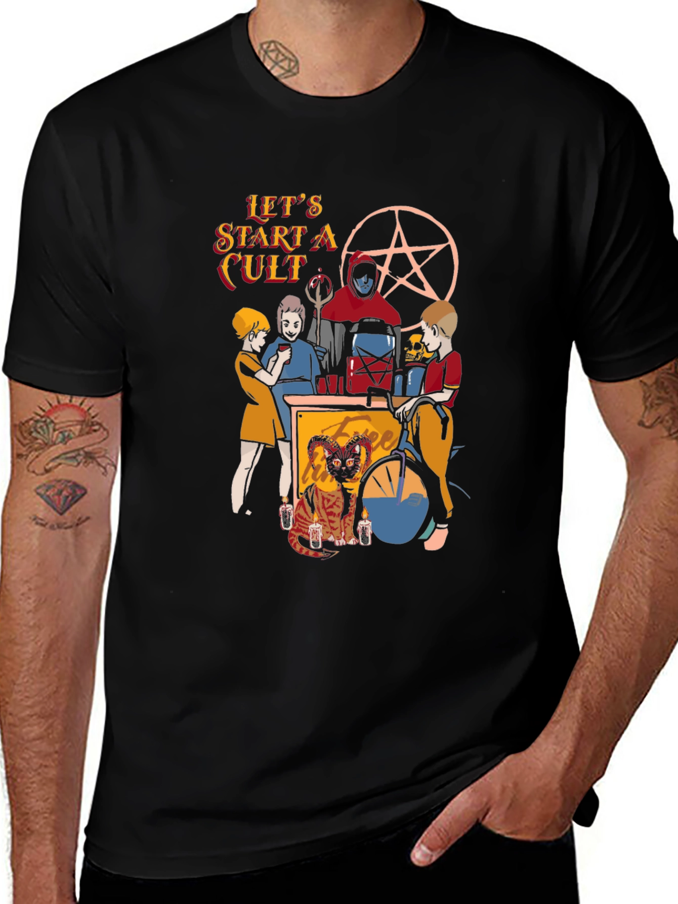 Variant 7 of Let's Start A Cult Graphic T-Shirt