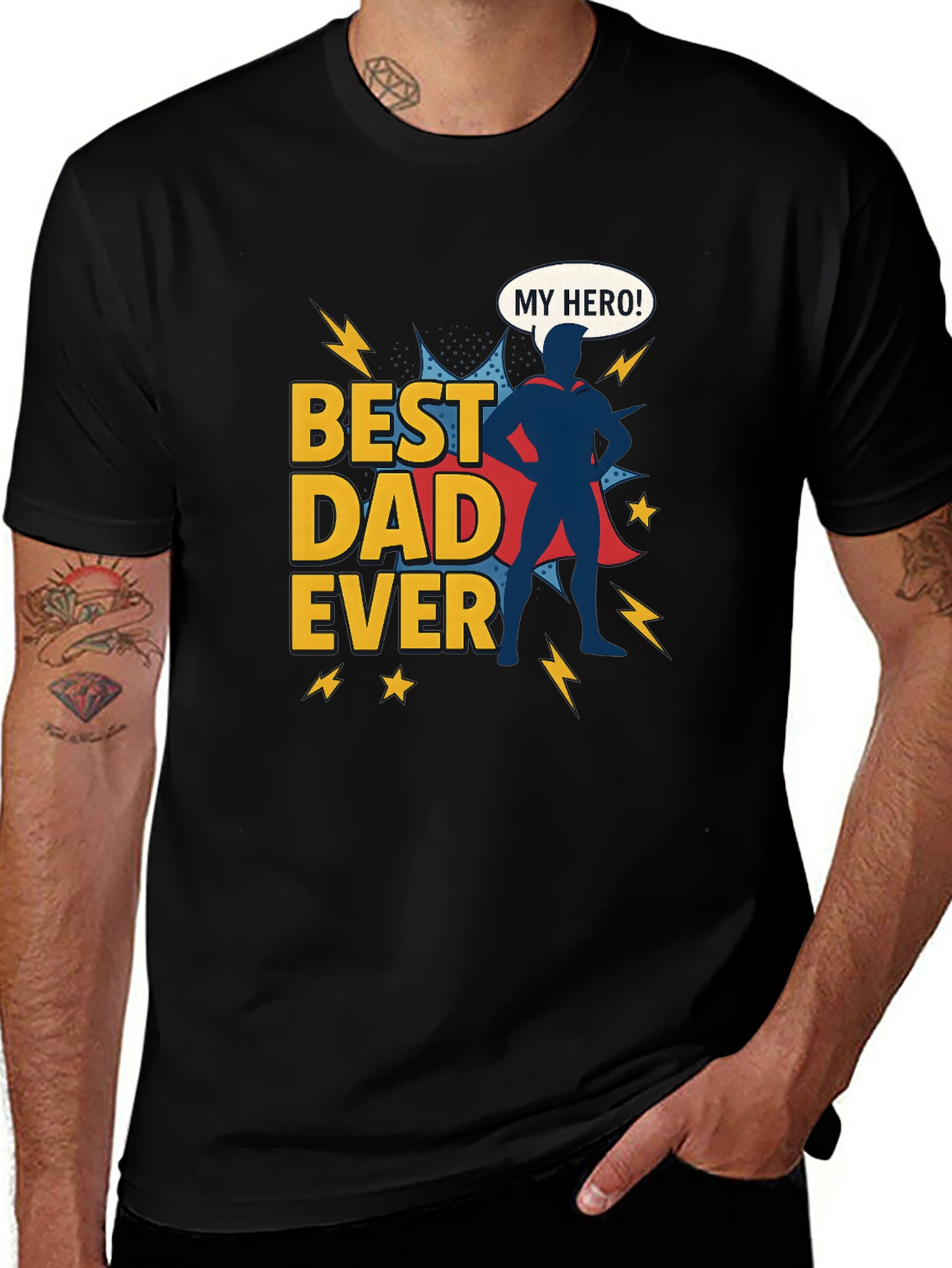 Best Dad Ever Hero Graphic T-Shirt