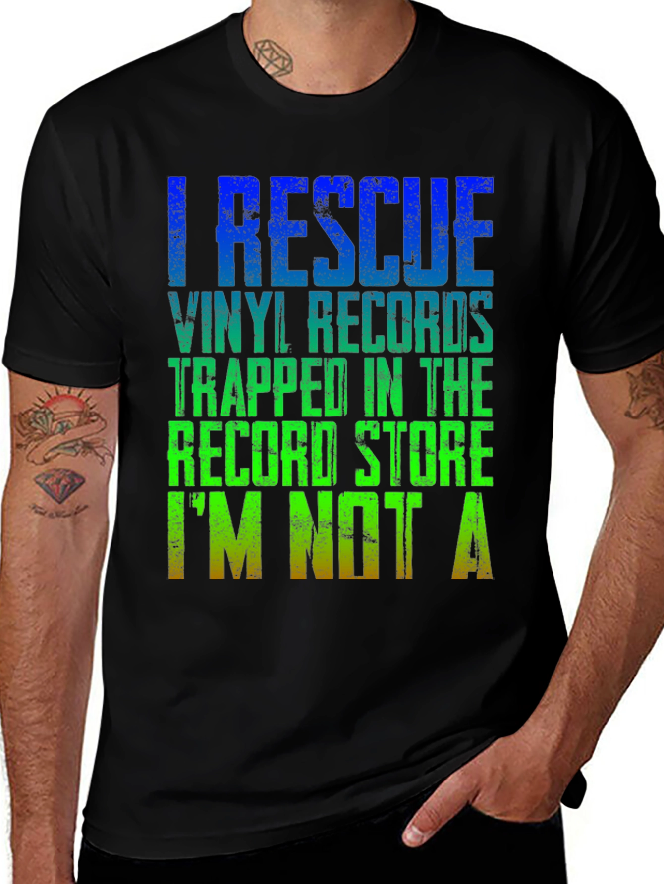 I Rescue Vinyl Records Graphic T-Shirt