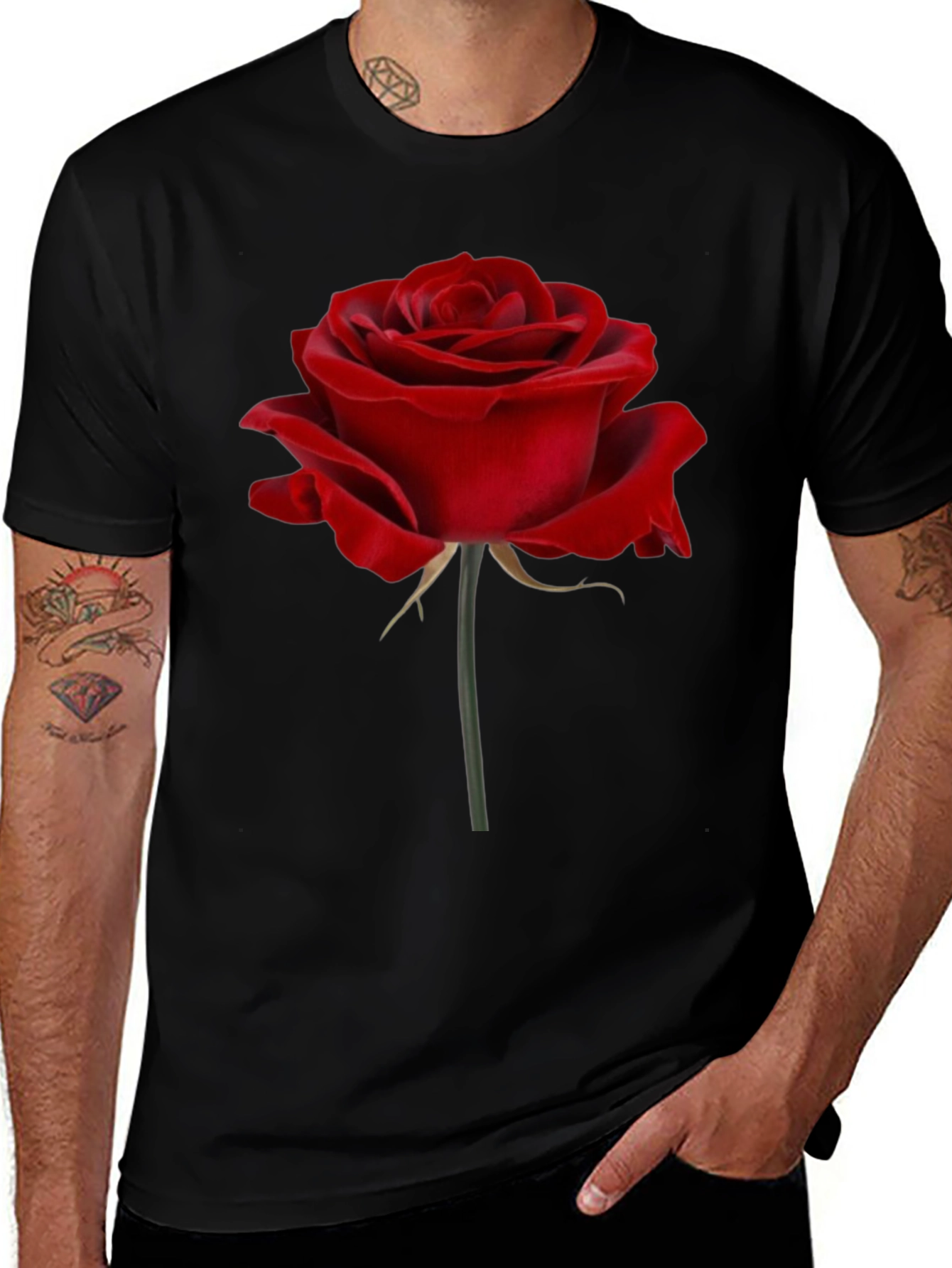 Variant 15 of Red Rose Graphic Print T-Shirt