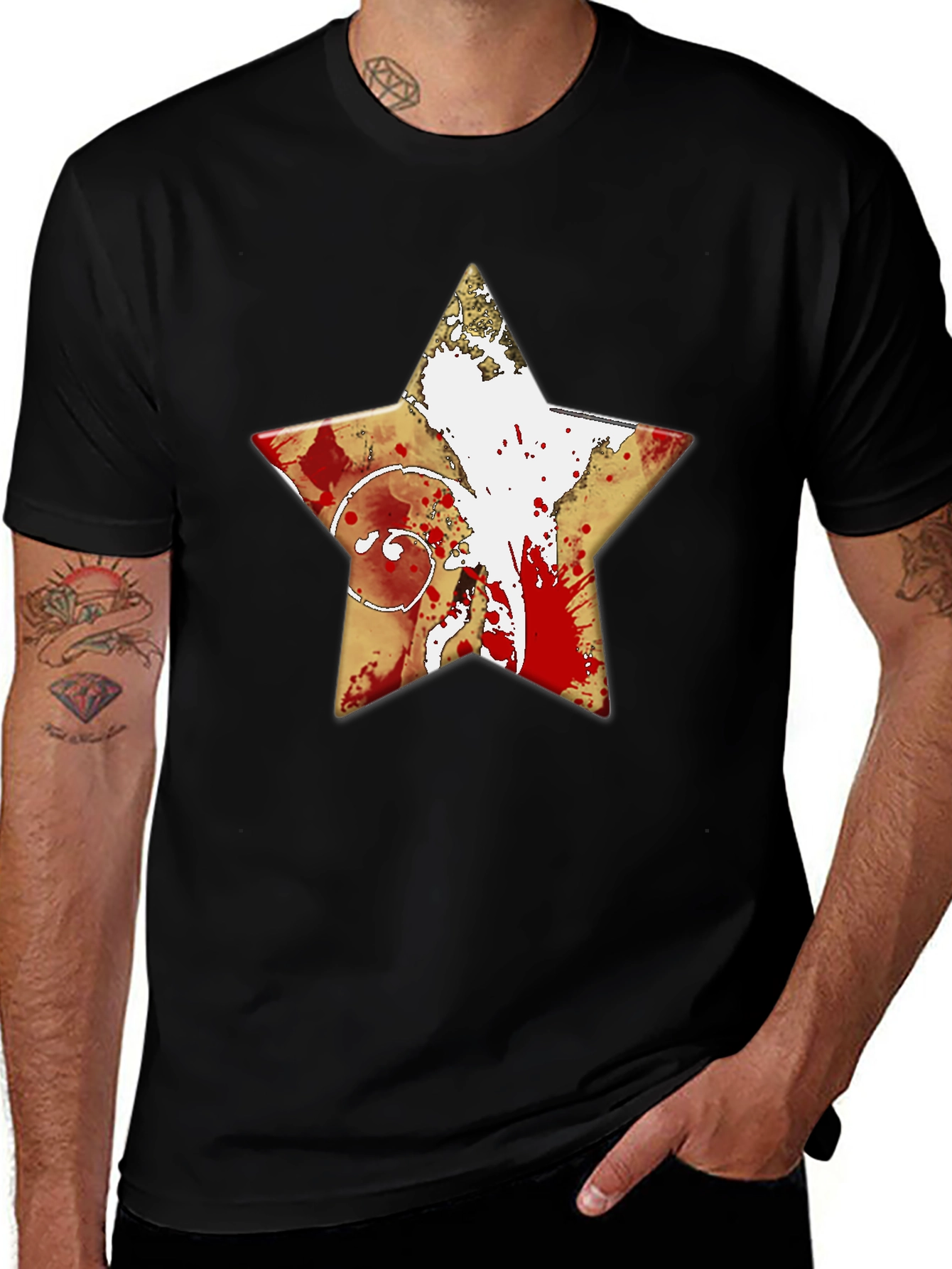 Variant 28 of Graphic Star T-Shirt - Distressed Print