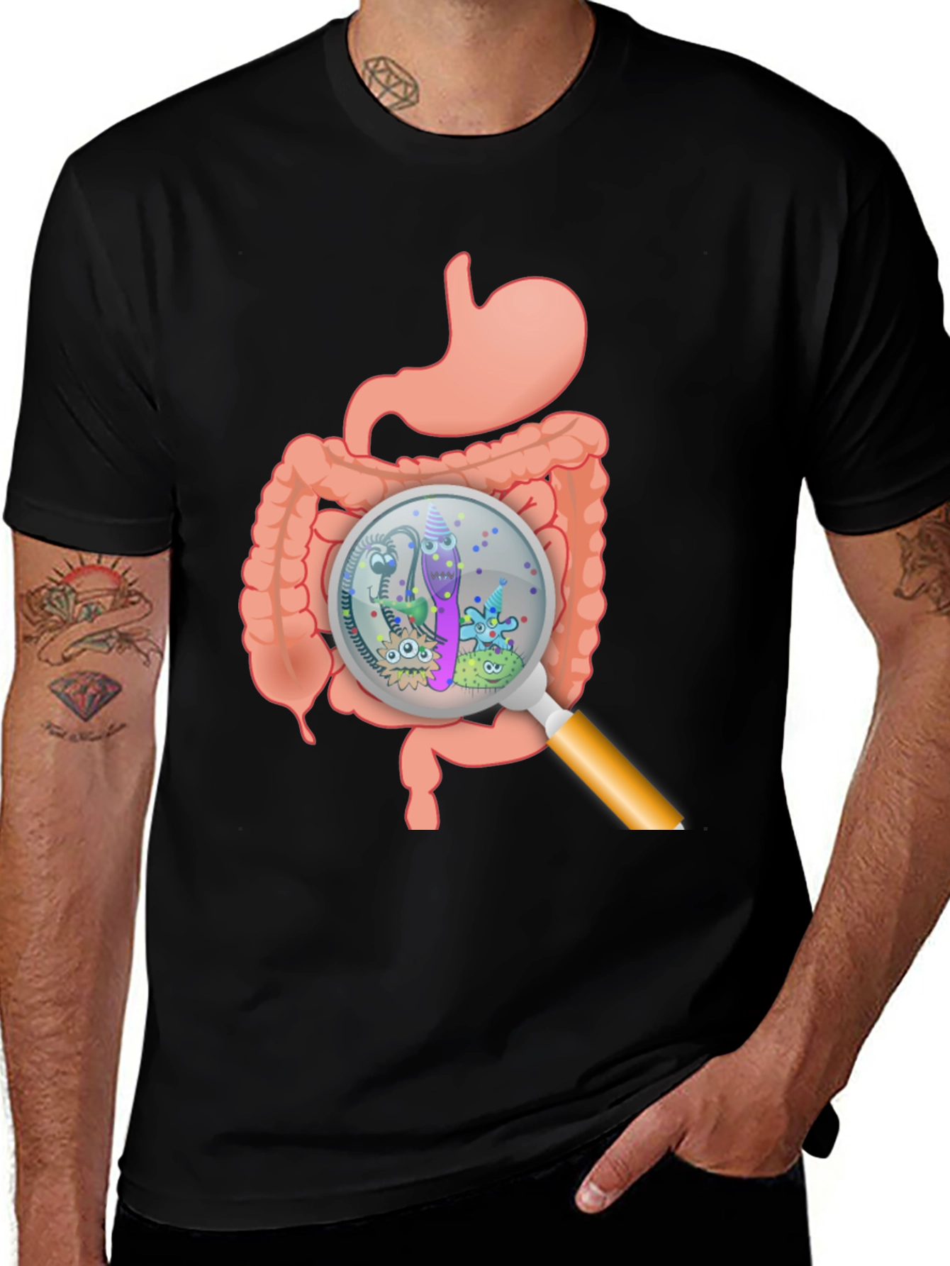 Variant 26 of Gut Microbiome T-Shirt - Digestive System Tee