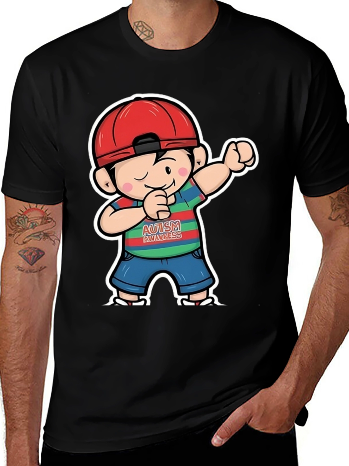 Variant 4 of Autism Awareness Dabbing Boy T-Shirt