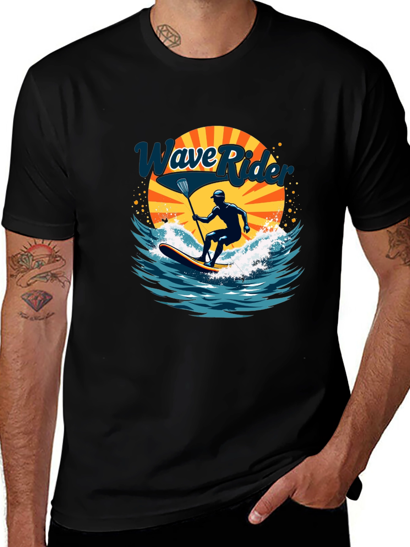 Wave Rider Graphic Tee - Paddle Boarding Design
