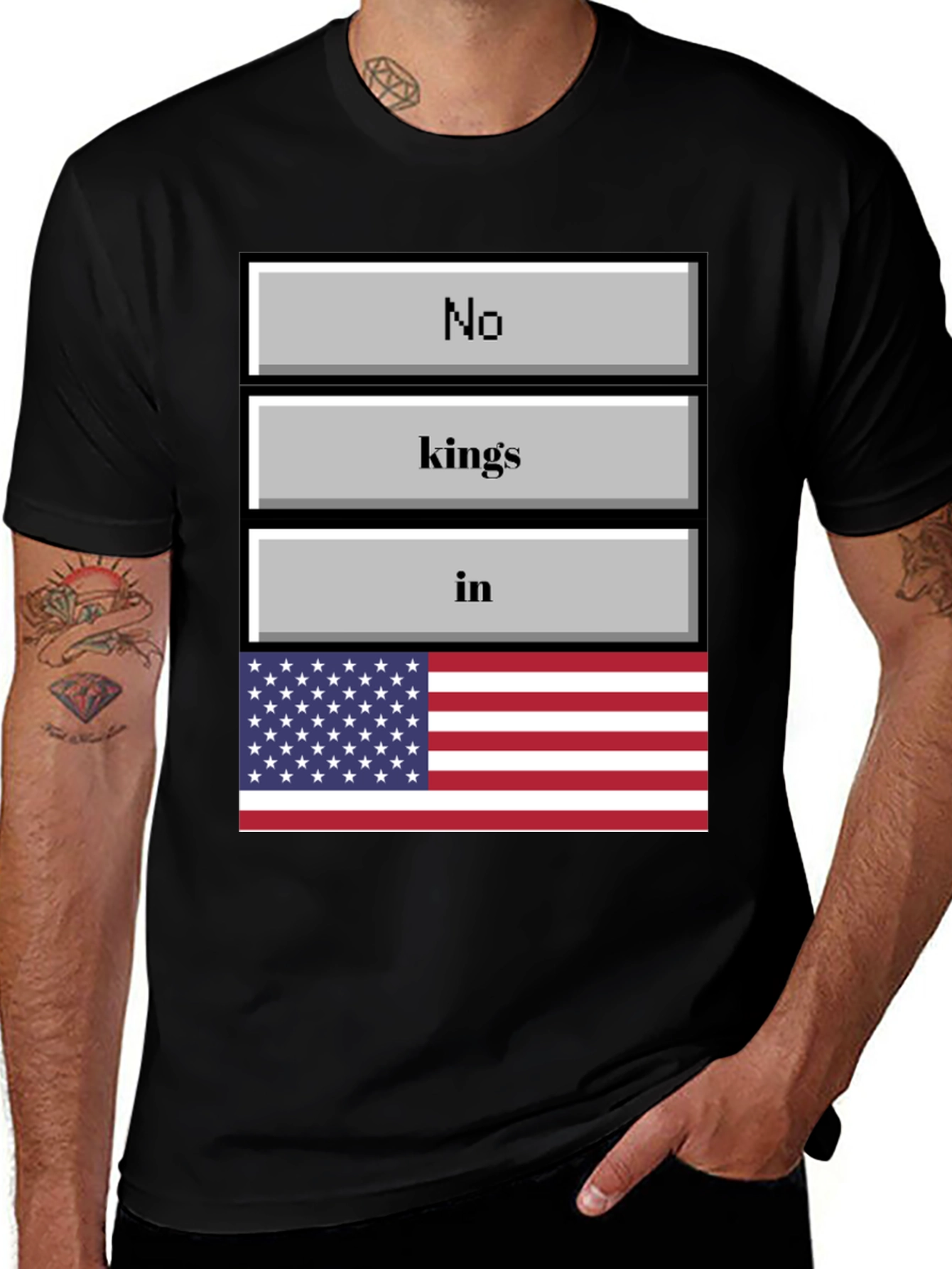 No Kings in America T-Shirt Patriotic USA