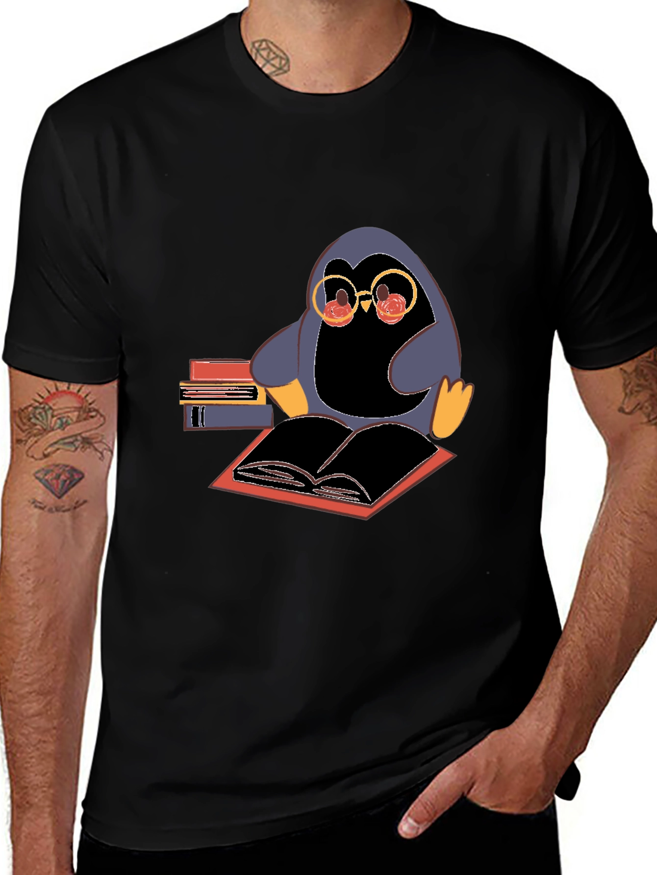 Variant 24 of Bookworm Penguin T-Shirt