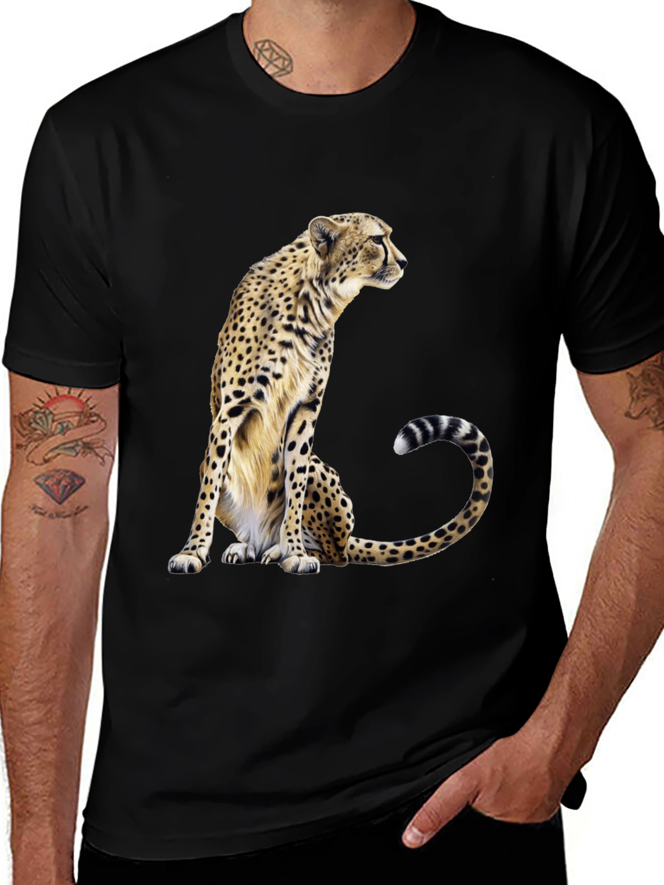 Variant 27 of Cheetah Graphic T-Shirt - Stylish Animal Print Tee