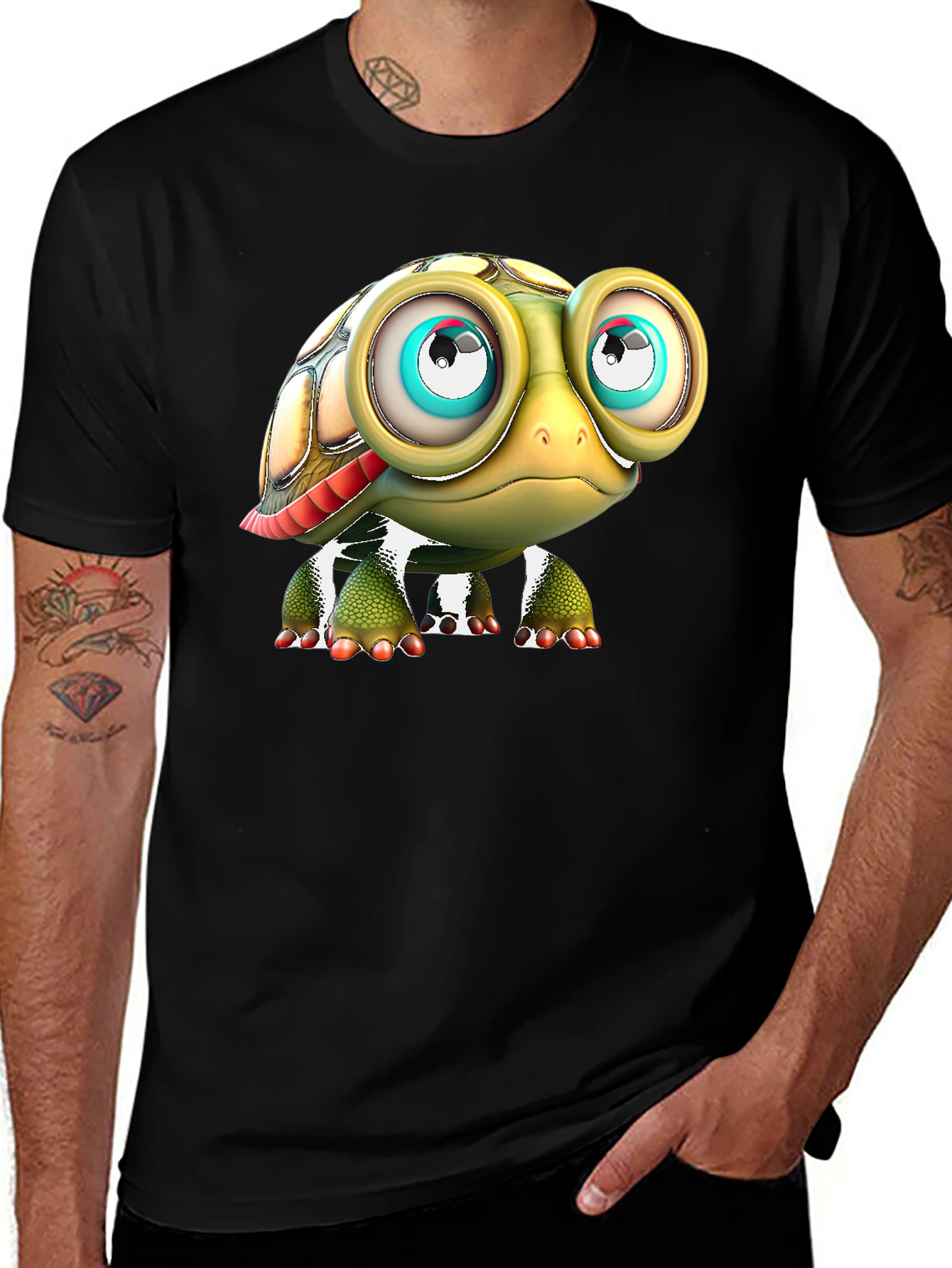 Variant 20 of Cute Turtle Graphic Tee - Fun Animal Design