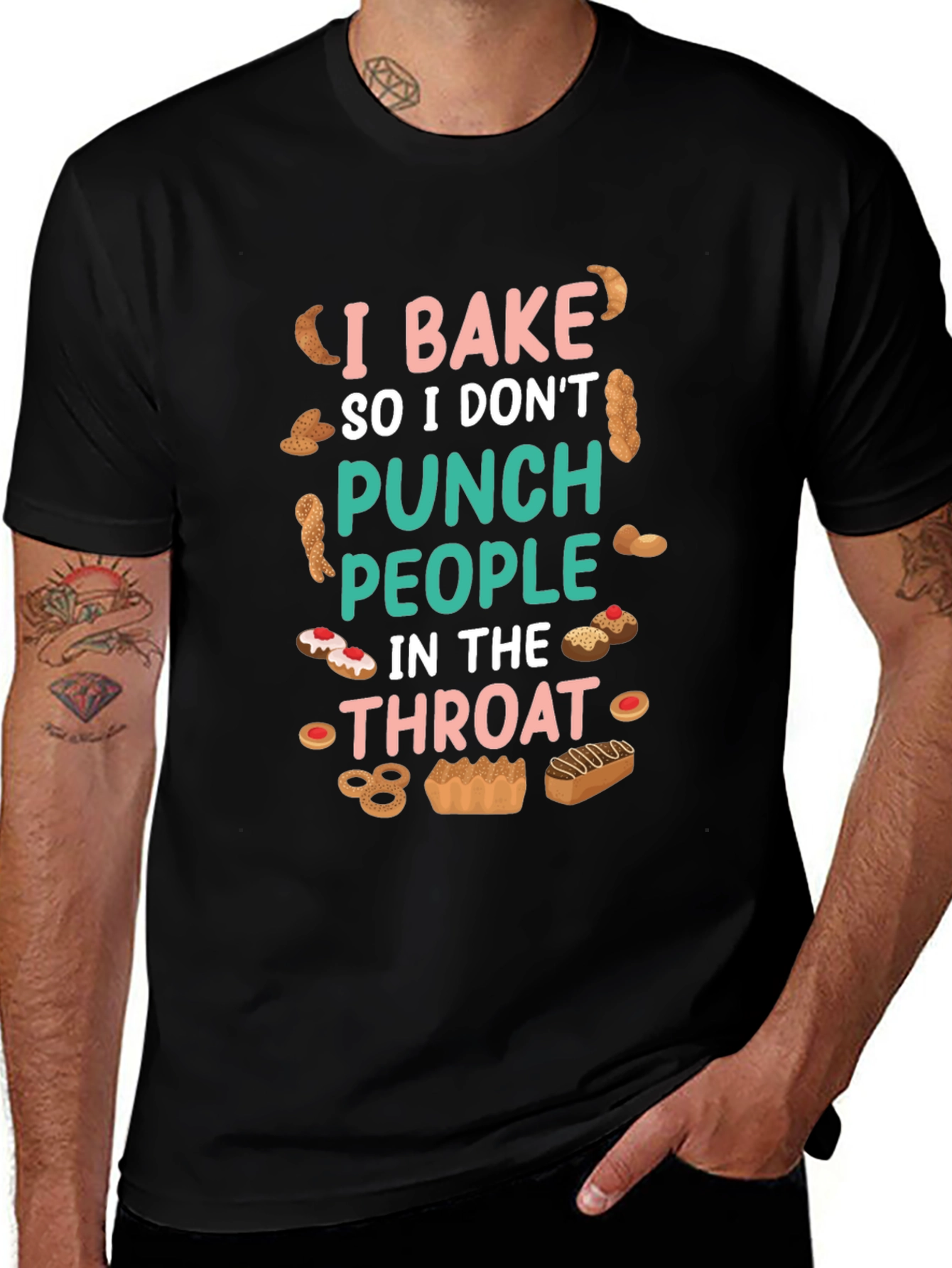 Variant 9 of I Bake So I Don't Punch People T-Shirt Funny Baking Gift