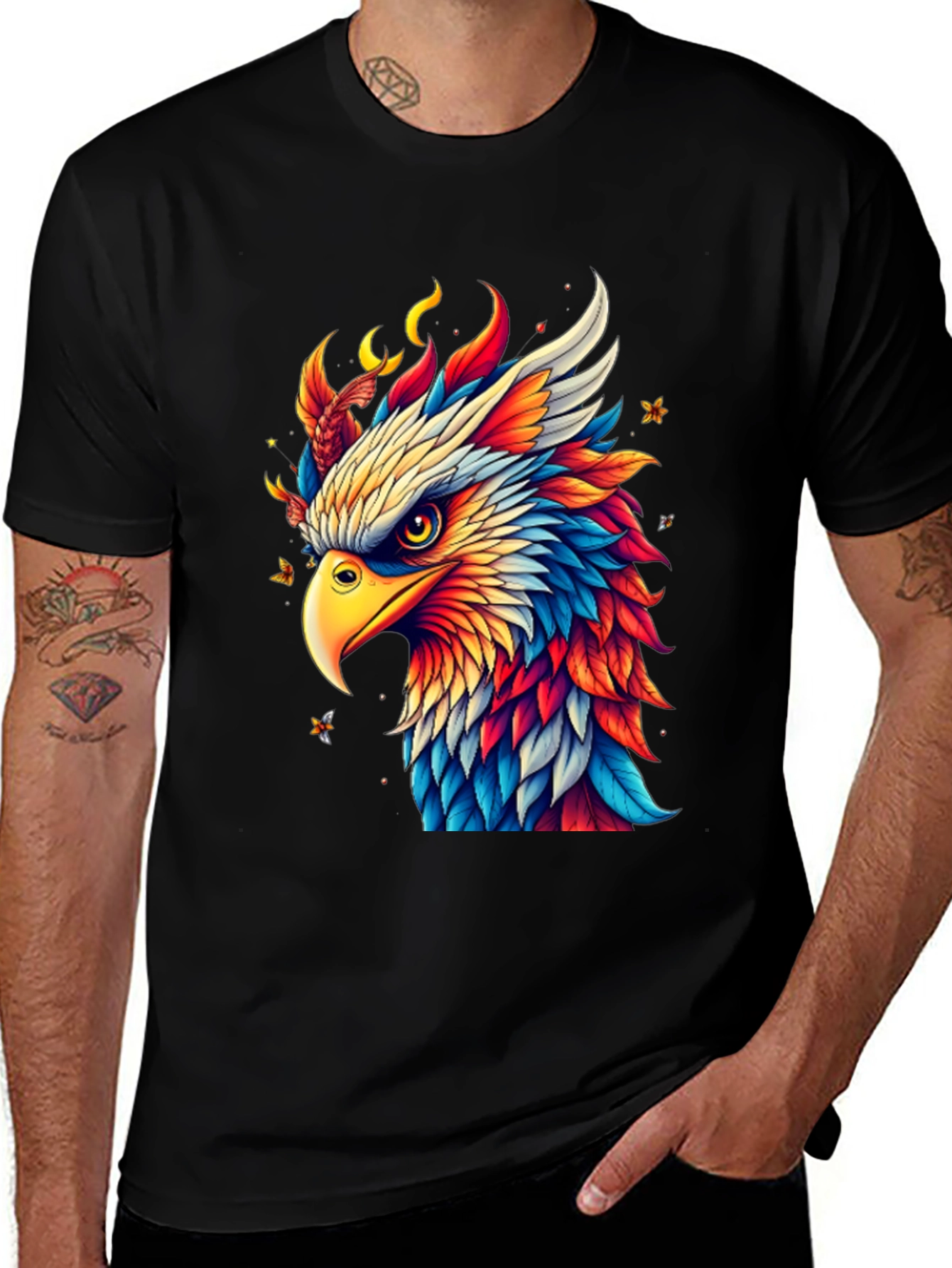 Variant 6 of Eagle Graphic Tee - Vibrant Bird Print T-Shirt