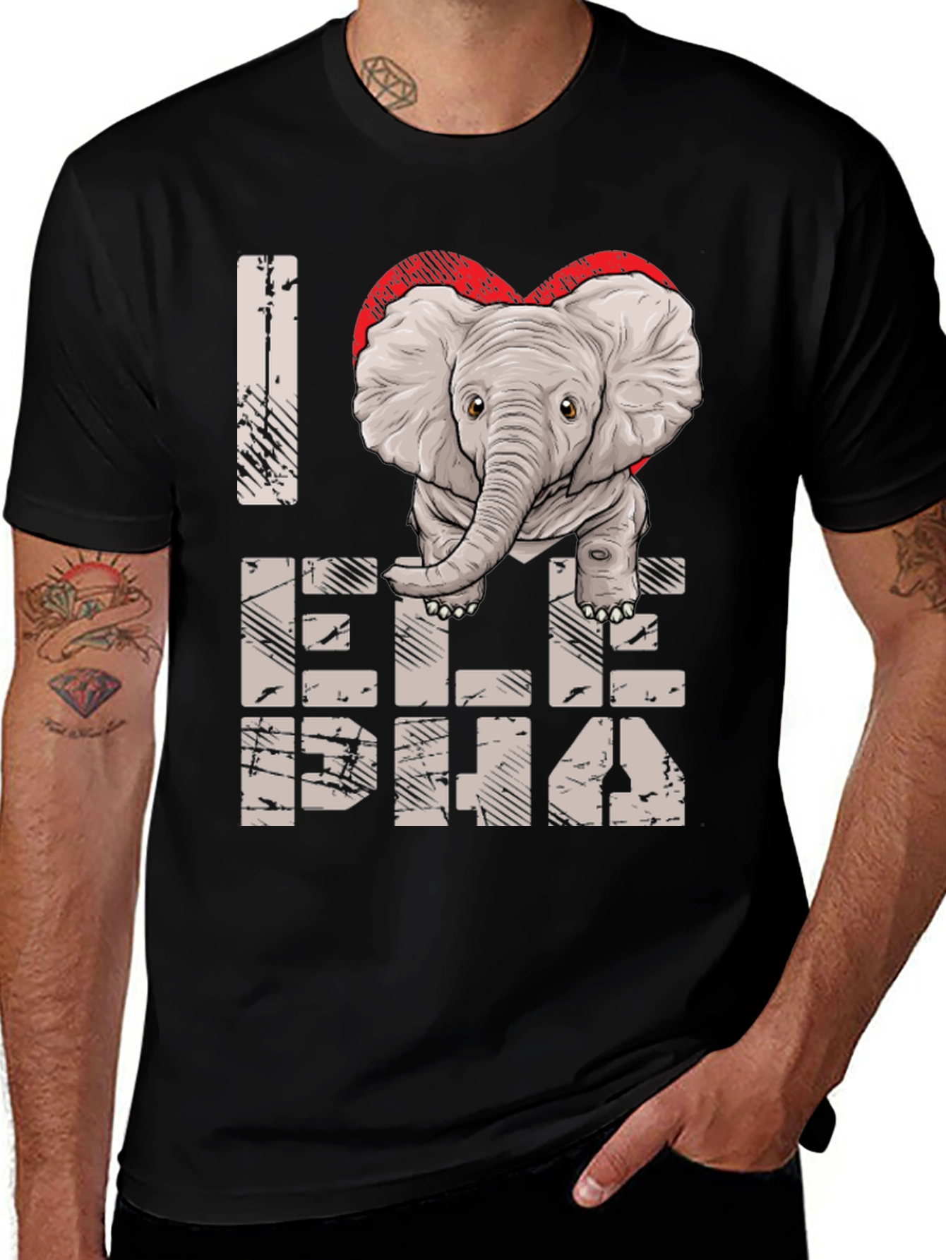 Variant 29 of I Love Elephants Graphic Tee - Unisex Cotton Shirt