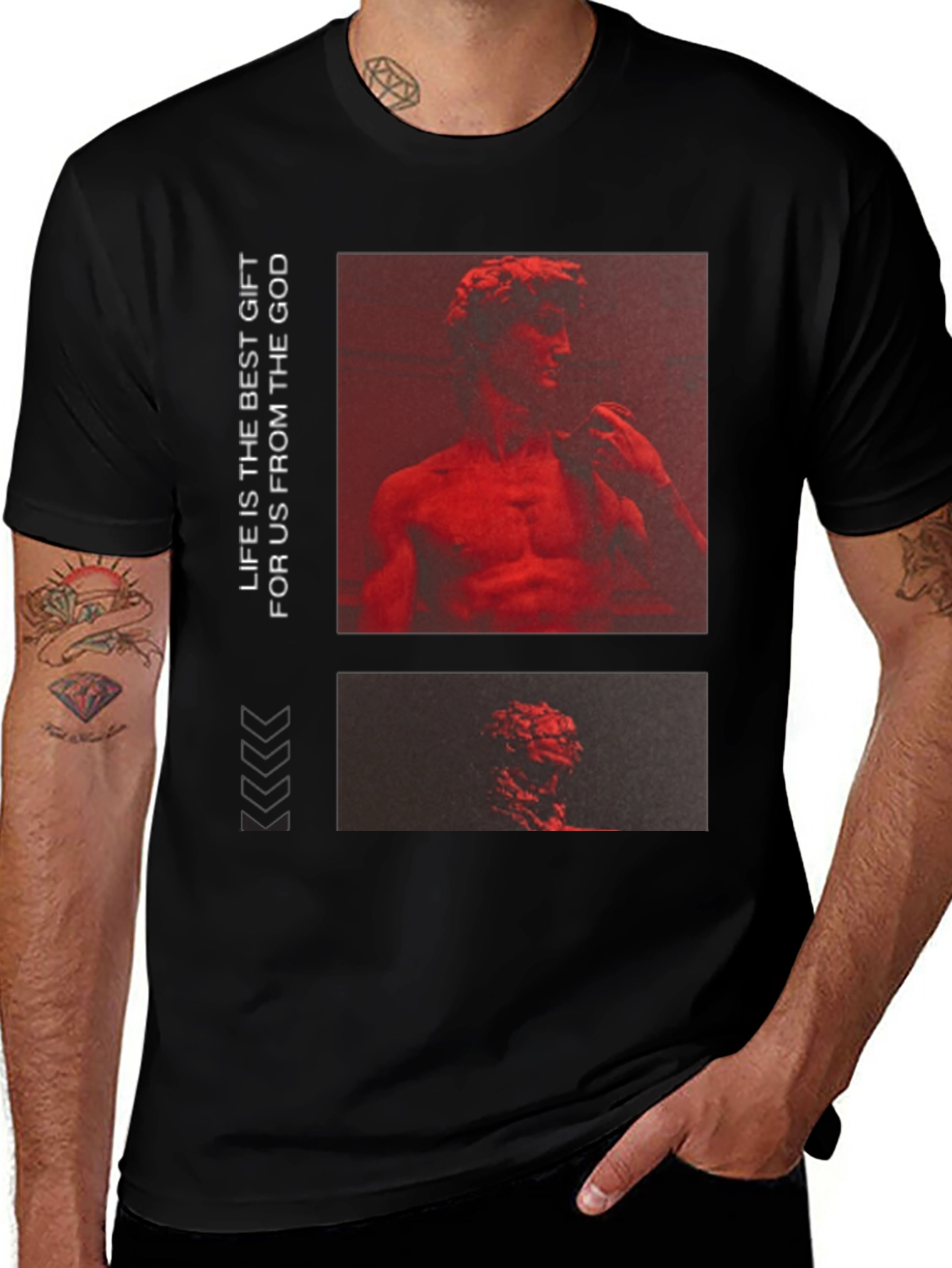 Variant 25 of David Statue Graphic Print Tee