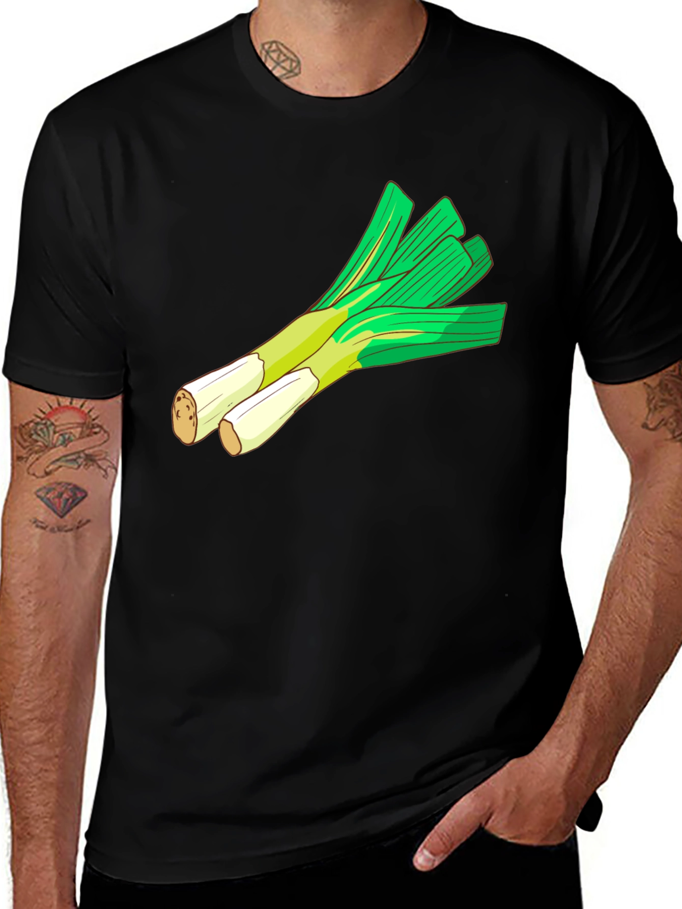 Variant 7 of Leek Graphic T-Shirt - Fresh & Fun Vegetable Tee