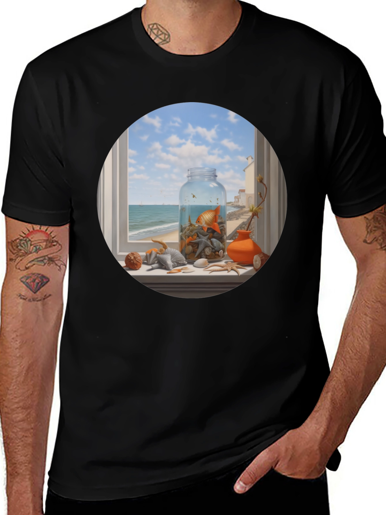 Variant 22 of Whimsical Beach Still Life T-Shirt