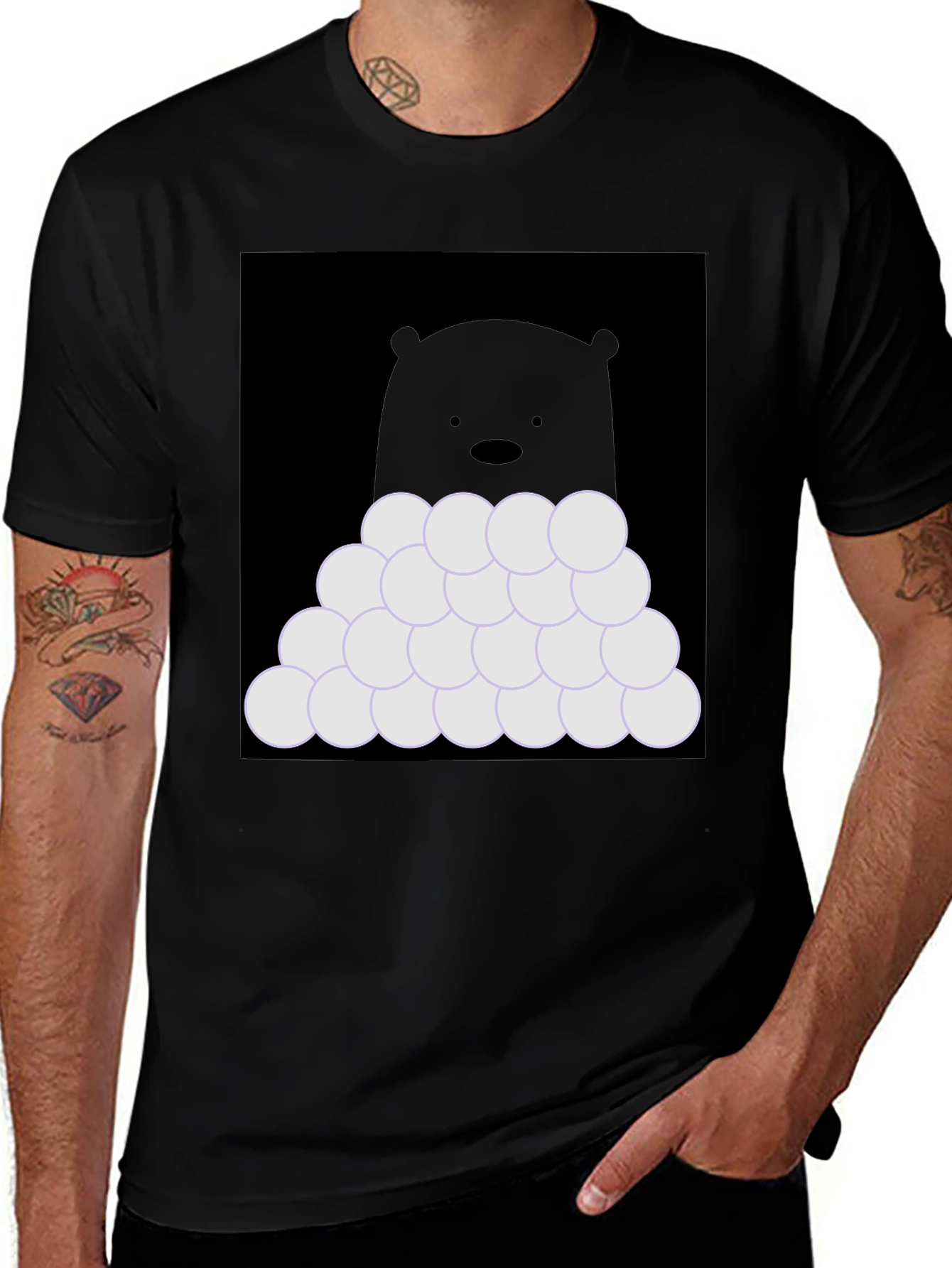 Variant 11 of Ice Bear Snowball Fight T-Shirt