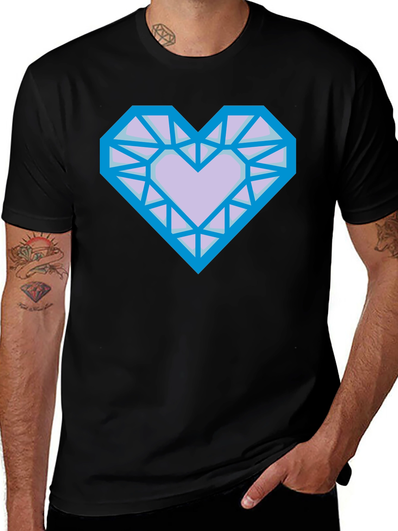 Variant 20 of Geometric Heart Graphic Tee - Modern Casual Style
