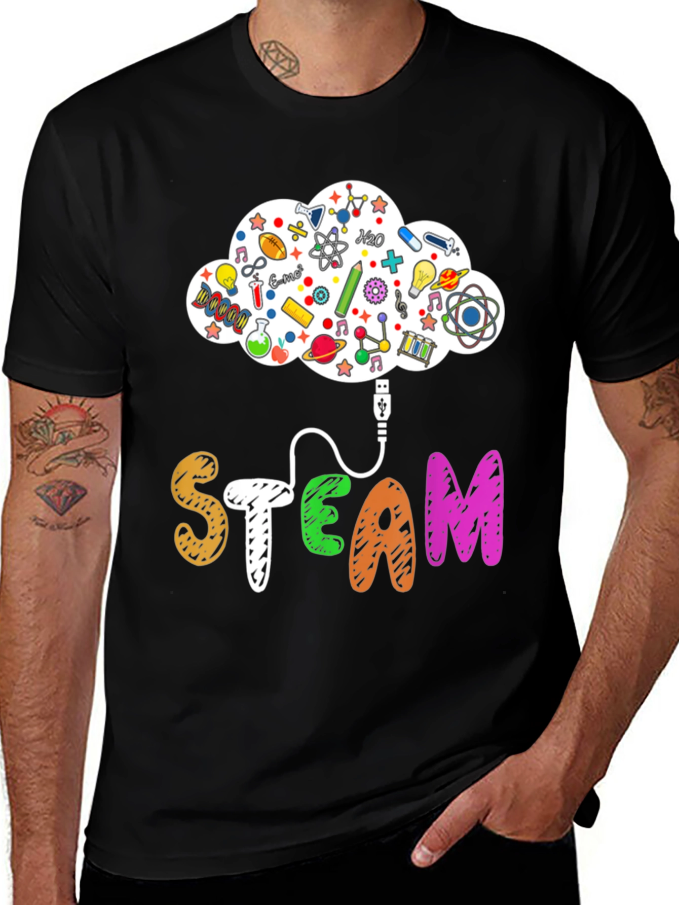 STEAM Cloud T-Shirt - Science, Tech, Engineering, Art, Math