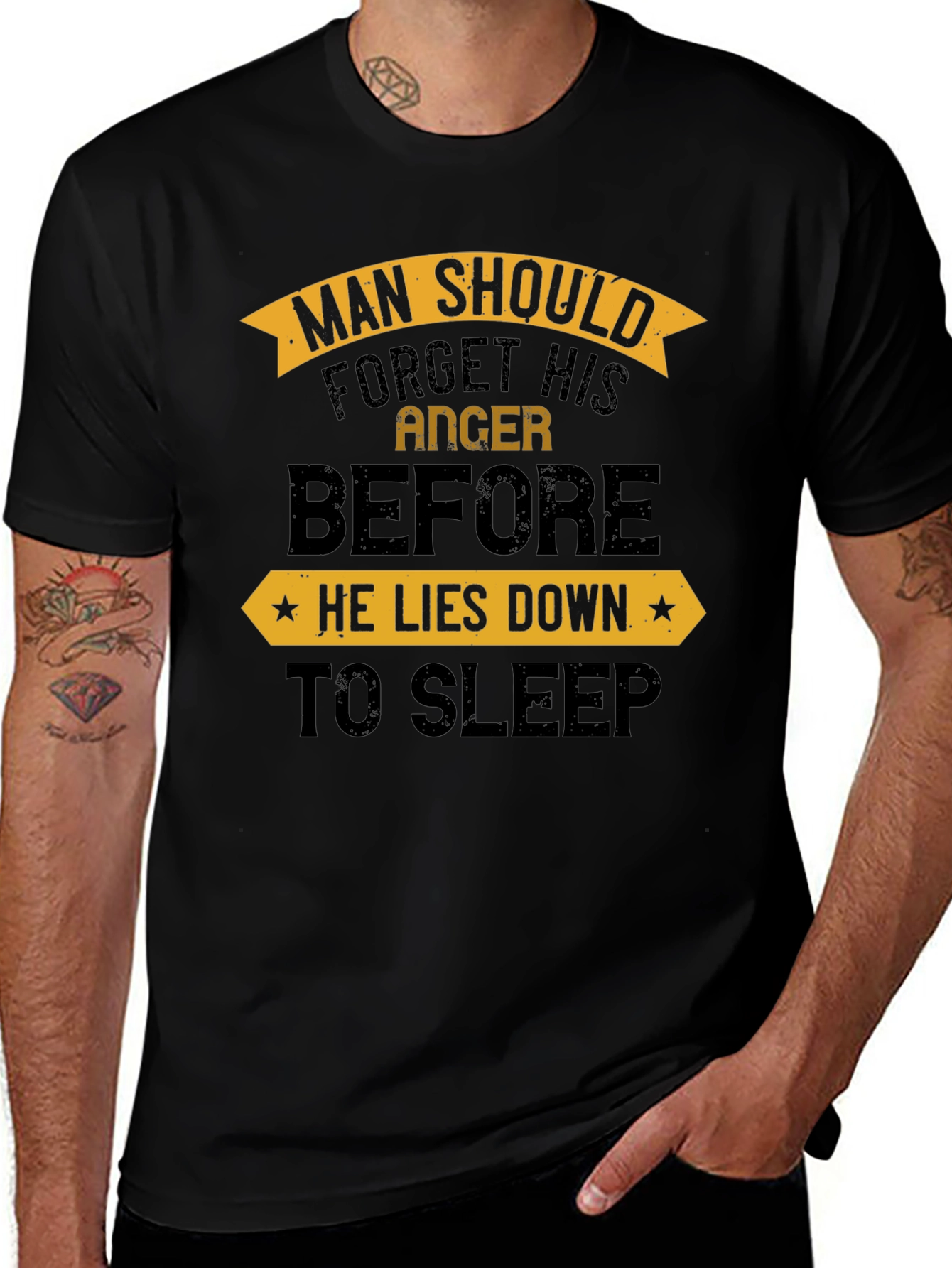 Variant 9 of Man Should Forget Anger Before Sleep T-Shirt