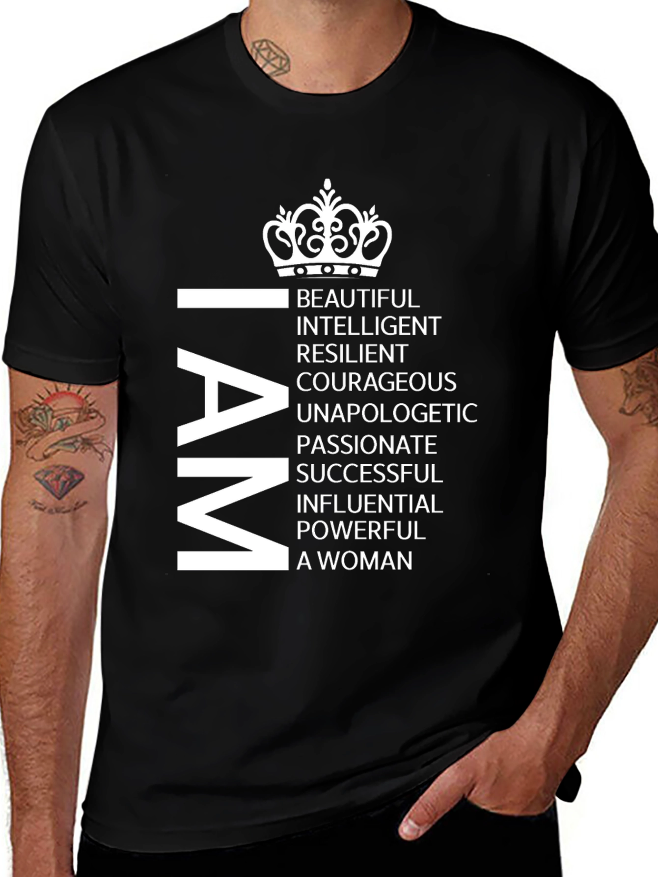 Variant 23 of I AM Woman T-Shirt - Empowering Statement Tee