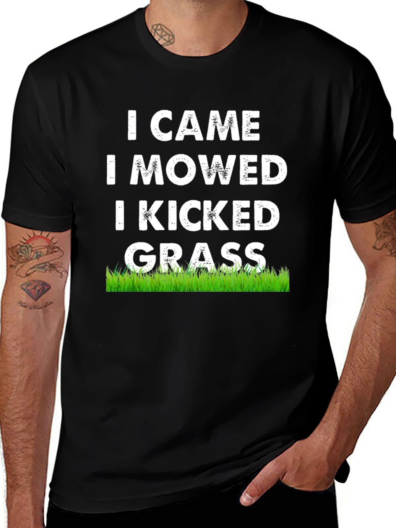 Black I Came I Mowed I Kicked Grass T-Shirt main image