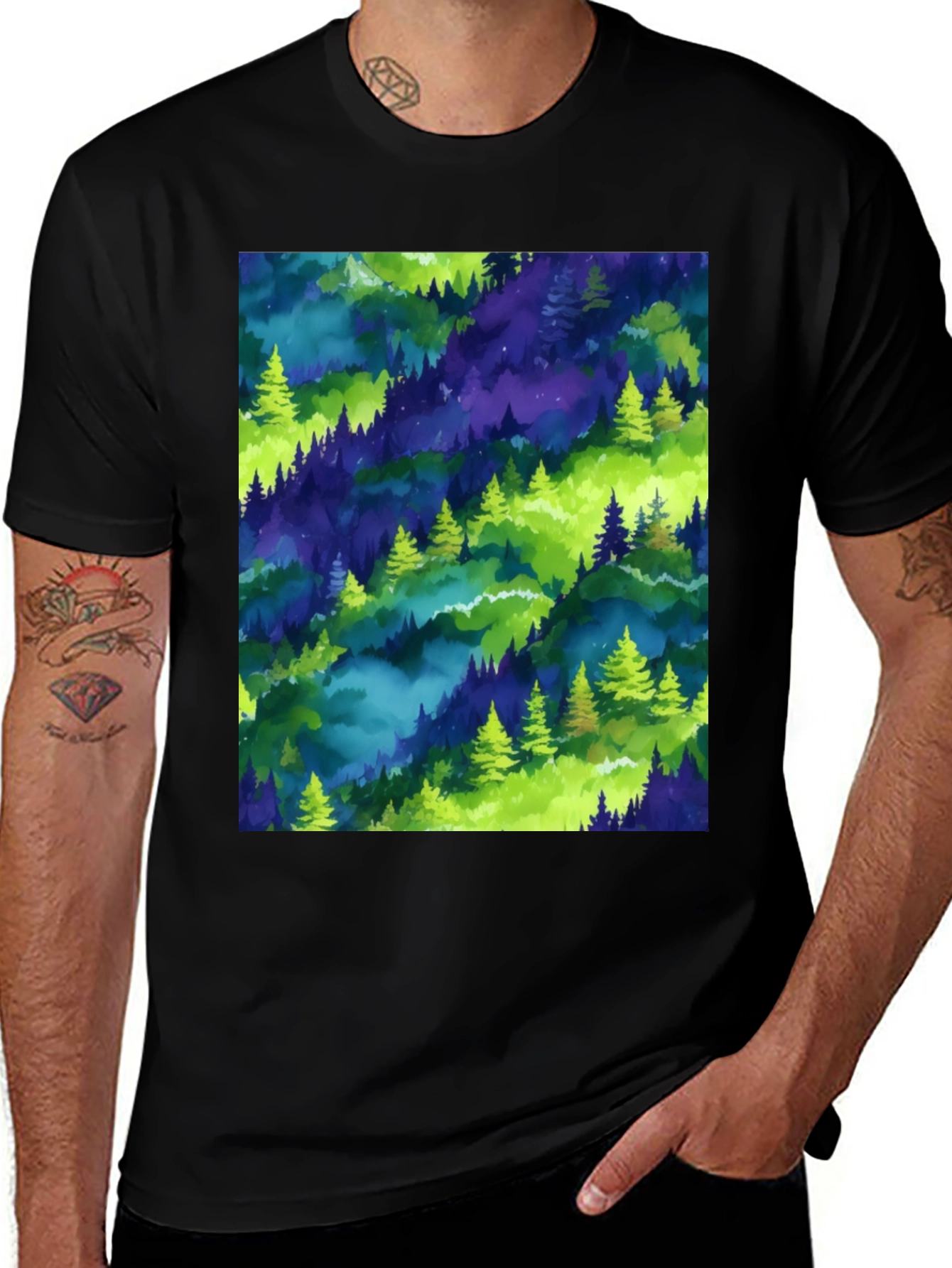 Variant 8 of Nature Print Crew Neck T-Shirt