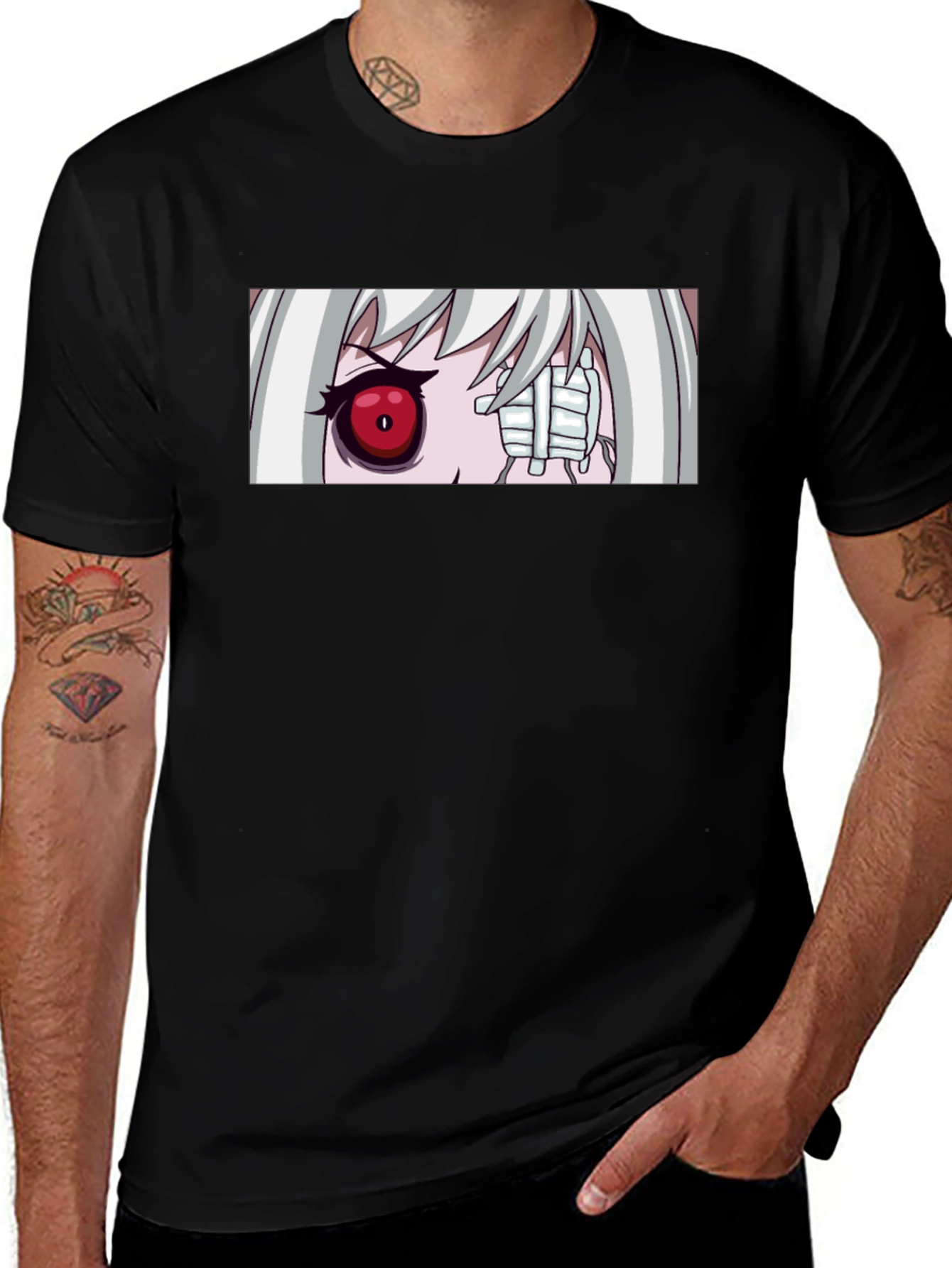 Variant 27 of Anime Eye Graphic Black T-Shirt