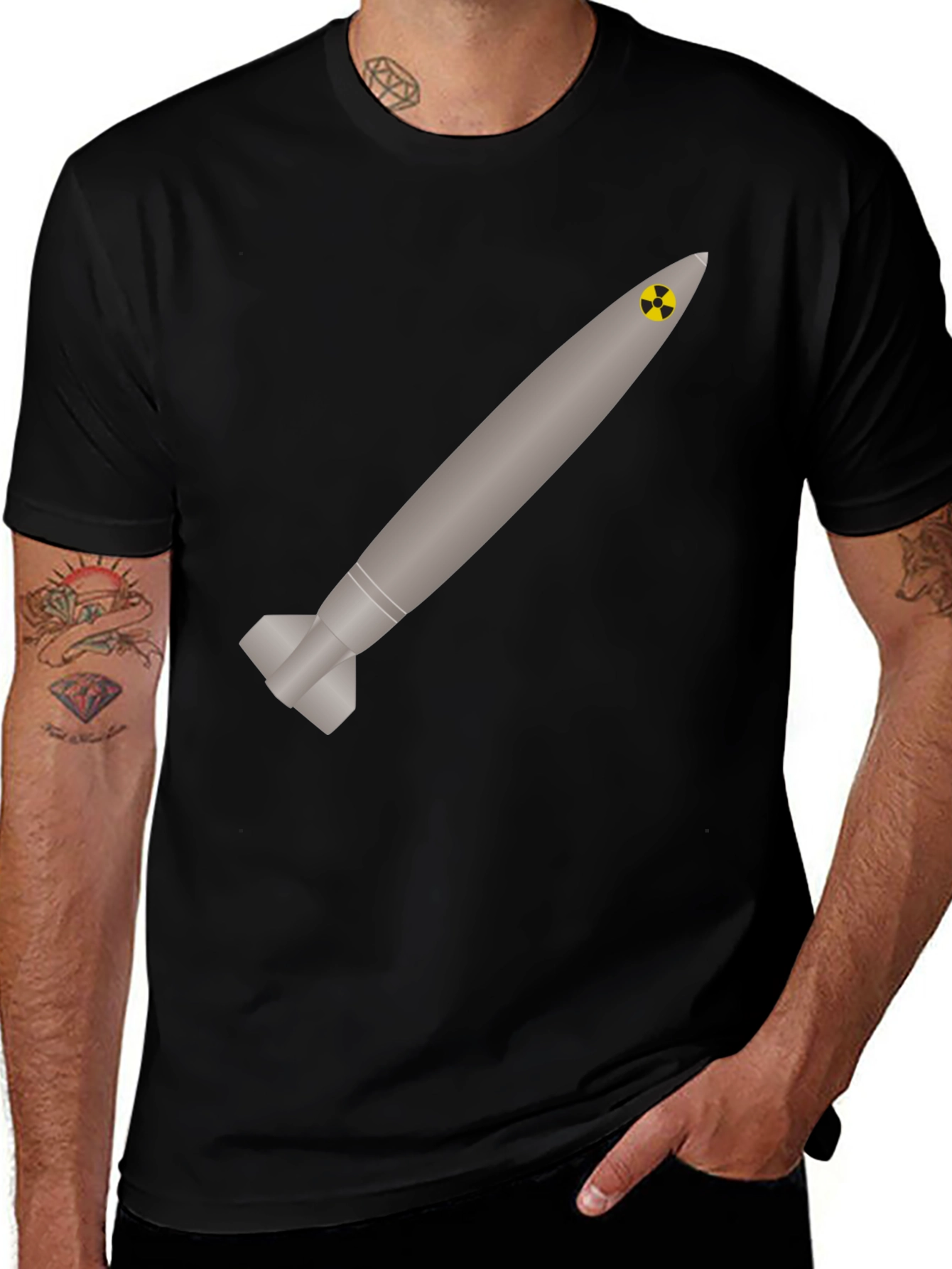 Variant 3 of Nuclear Missile Graphic Tee - Black